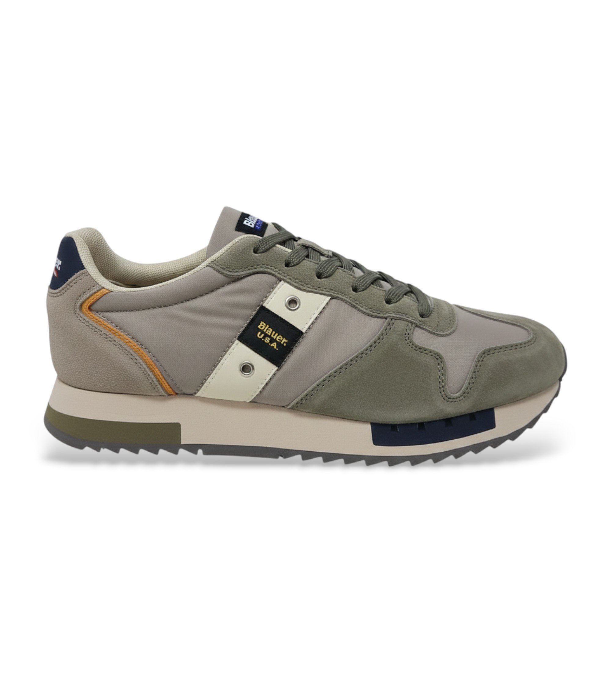 Blauer für Herren. S6QUEENS01 Turnschuhe Queens 01 grün (43), Leder, Wohnung, Schnürsenkel, Lässig
