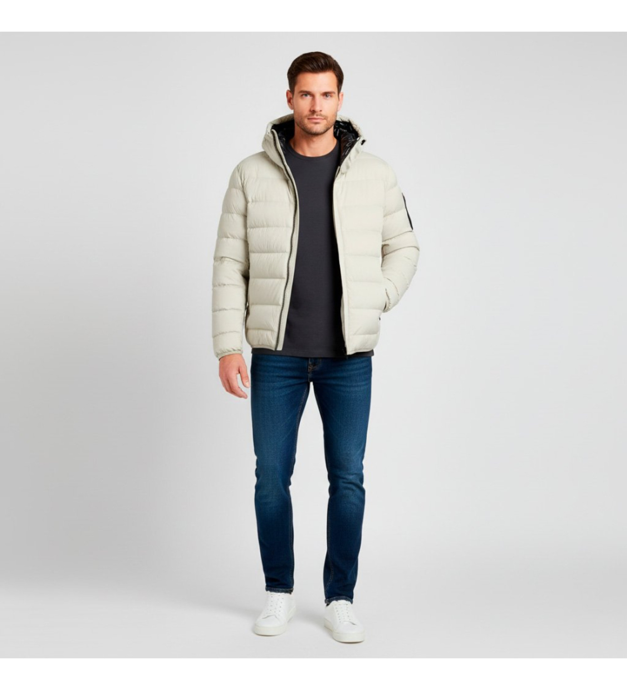 BOSS für Herren. 50551893 Riplite beige Mantel (S), Lässig, Polyester