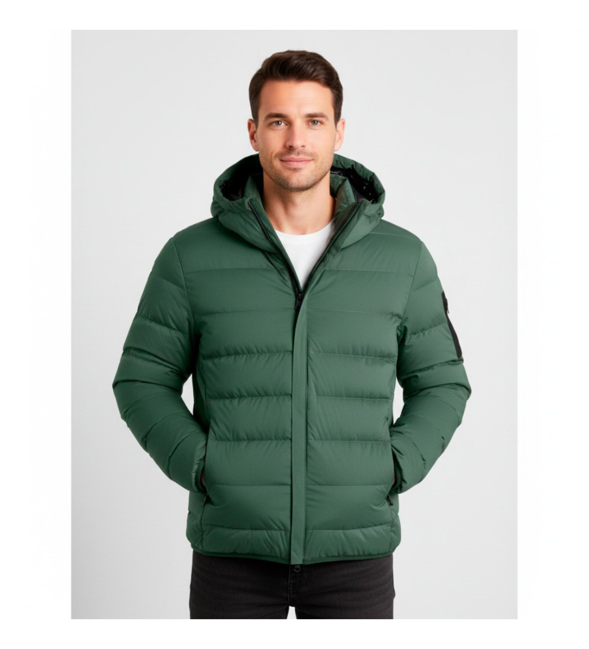 BOSS für Herren. 50551893 Riplite grüner Mantel (S), Lässig, Polyester