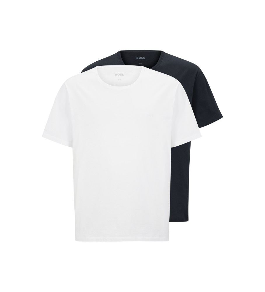 BOSS für Herren. 50475287 2er-Pack Comfor-T-Shirts weiß, marineblau (4XL), Lässig, Baumwolle, Kurzarm