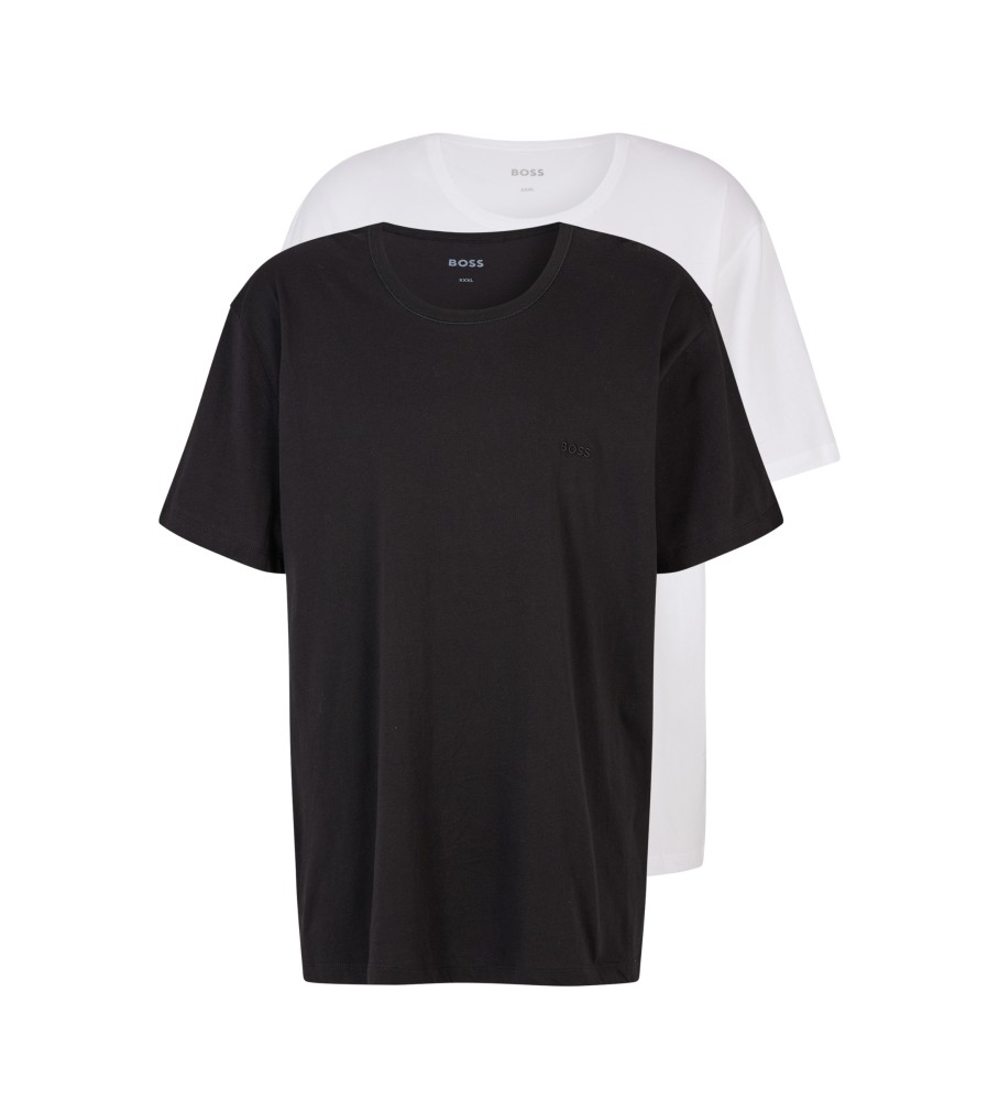 BOSS für Herren. 50475287 2er-Pack T-Shirts Comfor weiß, schwarz (5XL), Lässig, Baumwolle, Kurzarm