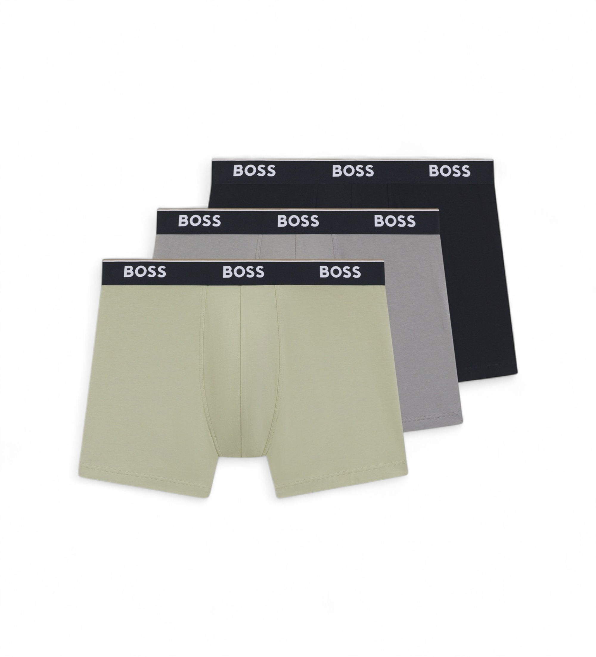 BOSS für Herren. 50554694 Set 3 Boxershorts Power grün, grau, schwarz (M), Heimtextilien, Mehrfarbig, Baumwolle
