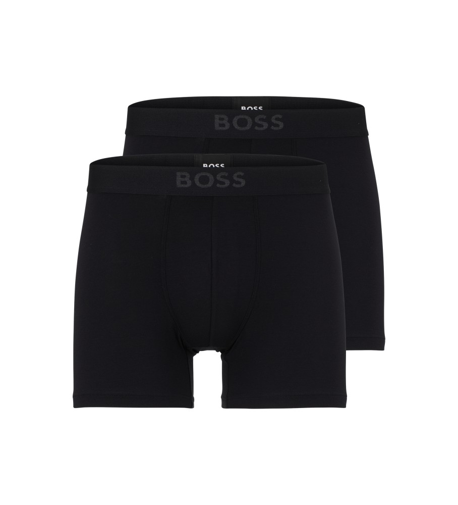 BOSS für Herren. 50475677 Pack 2 schwarze UltraSoft Boxershorts (L), Heimtextilien, Modal