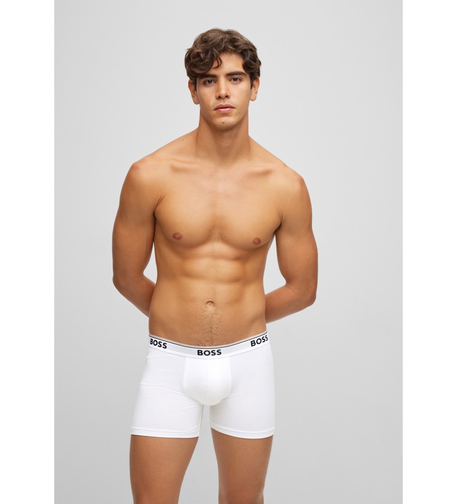 BOSS für Herren. 50475282 3er-Pack 3P Power weiße Boxershorts (S), Heimtextilien, Baumwolle