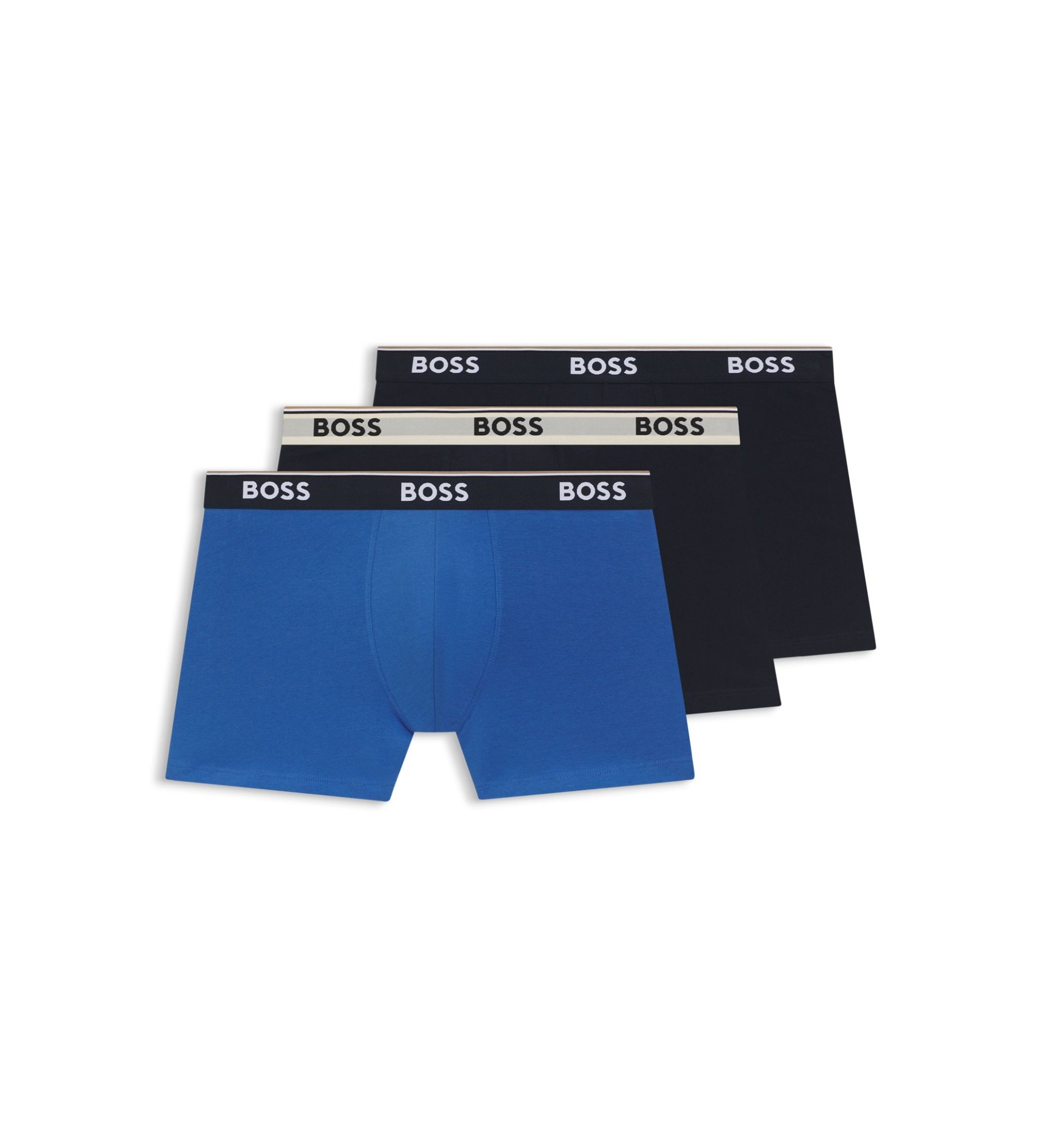 BOSSvoor mannen. 50554694 Set 3 boxers Power blauw (XXL), Zwart, Homewear, Katoen