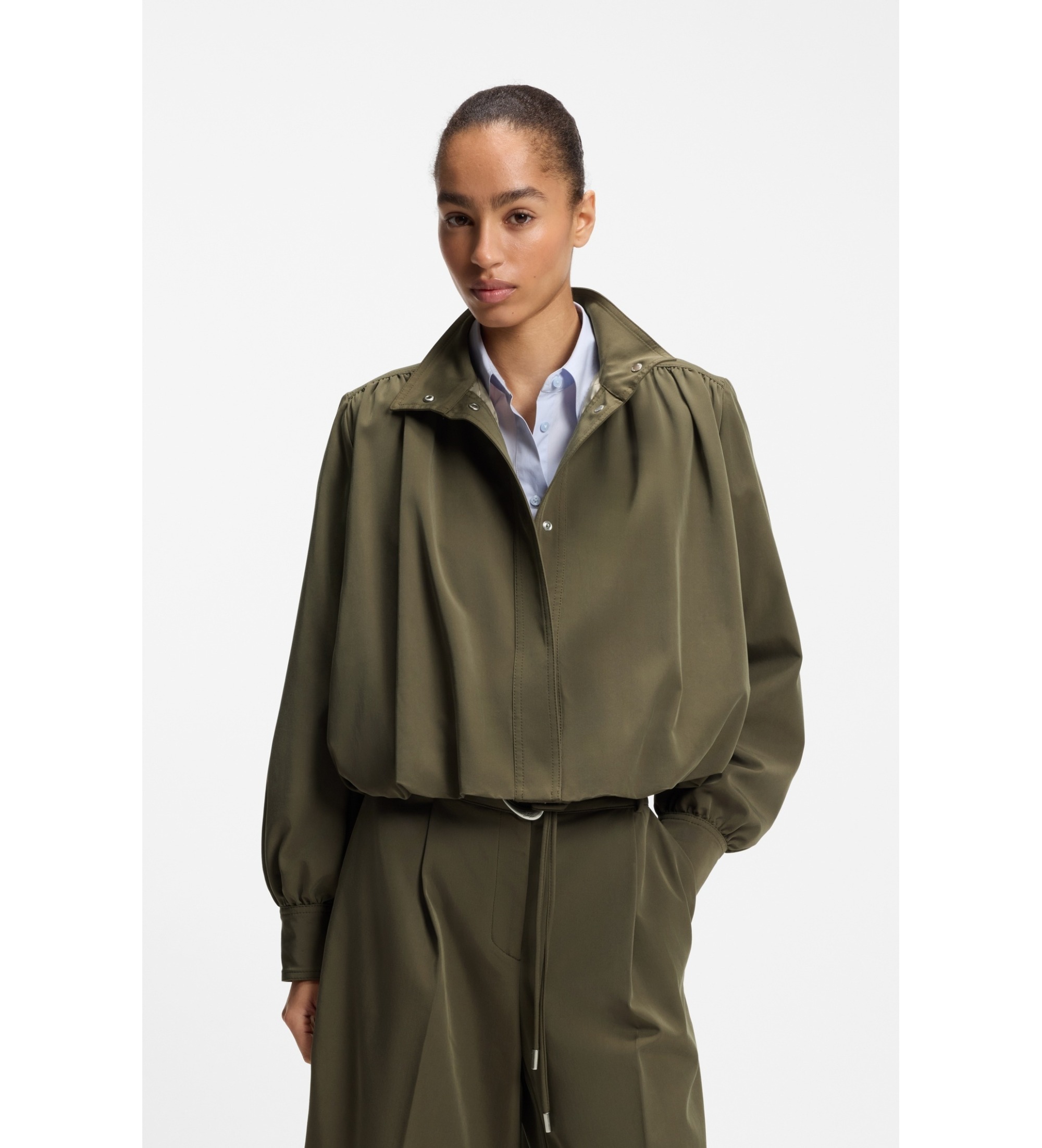 BOSS für Damen. 50563118 Jolea Jacke olivgrün (40), Lässig, Polyester