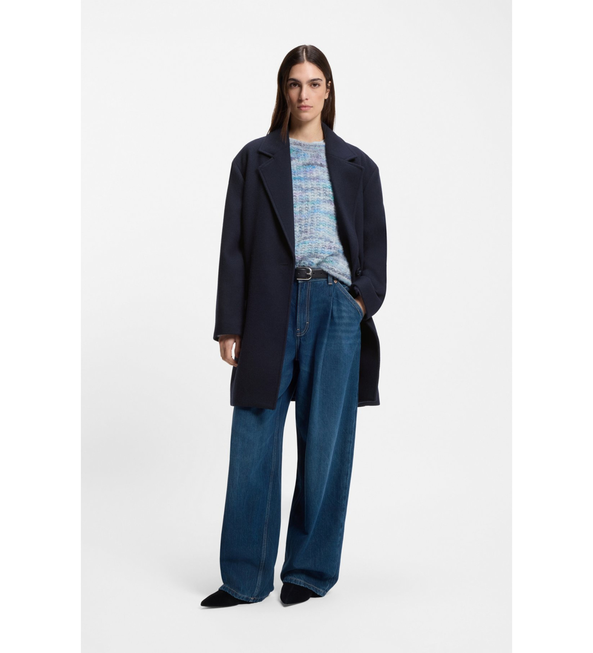 BOSS für Damen. 50548660 Marineblauer Calesara-Mantel (34), Lässig, Synthetisch