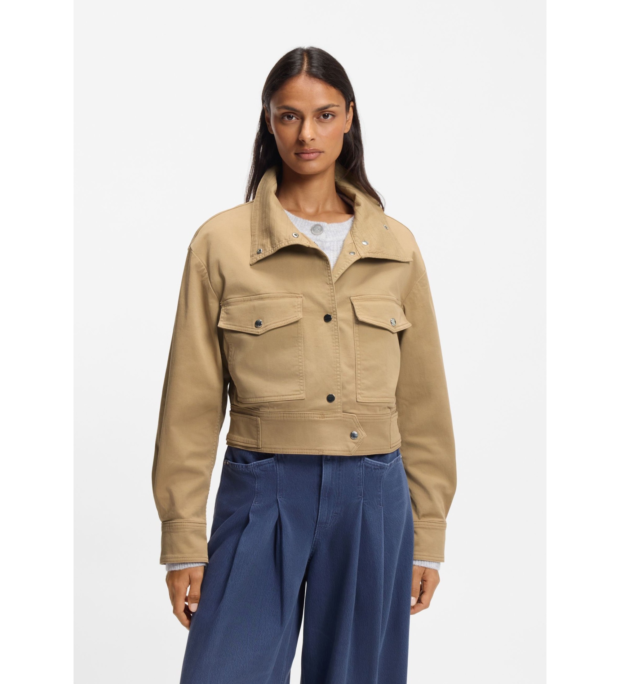 BOSS für Damen. 50552271 Jacke Jacelia beige (S), Lässig, Baumwolle