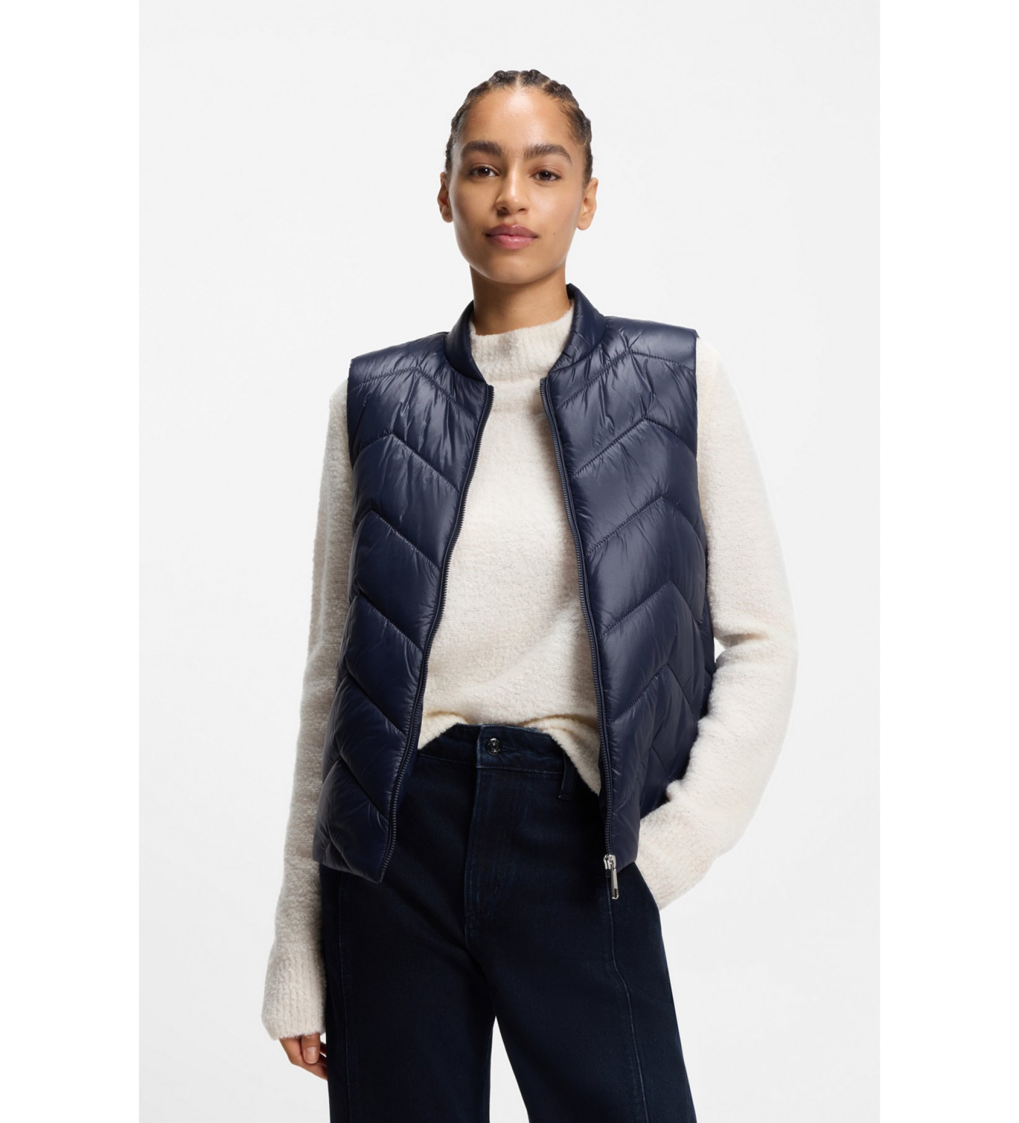 BOSS für Damen. 50542453 Marineblaue Palattini-Weste (36), Lässig, Polyester