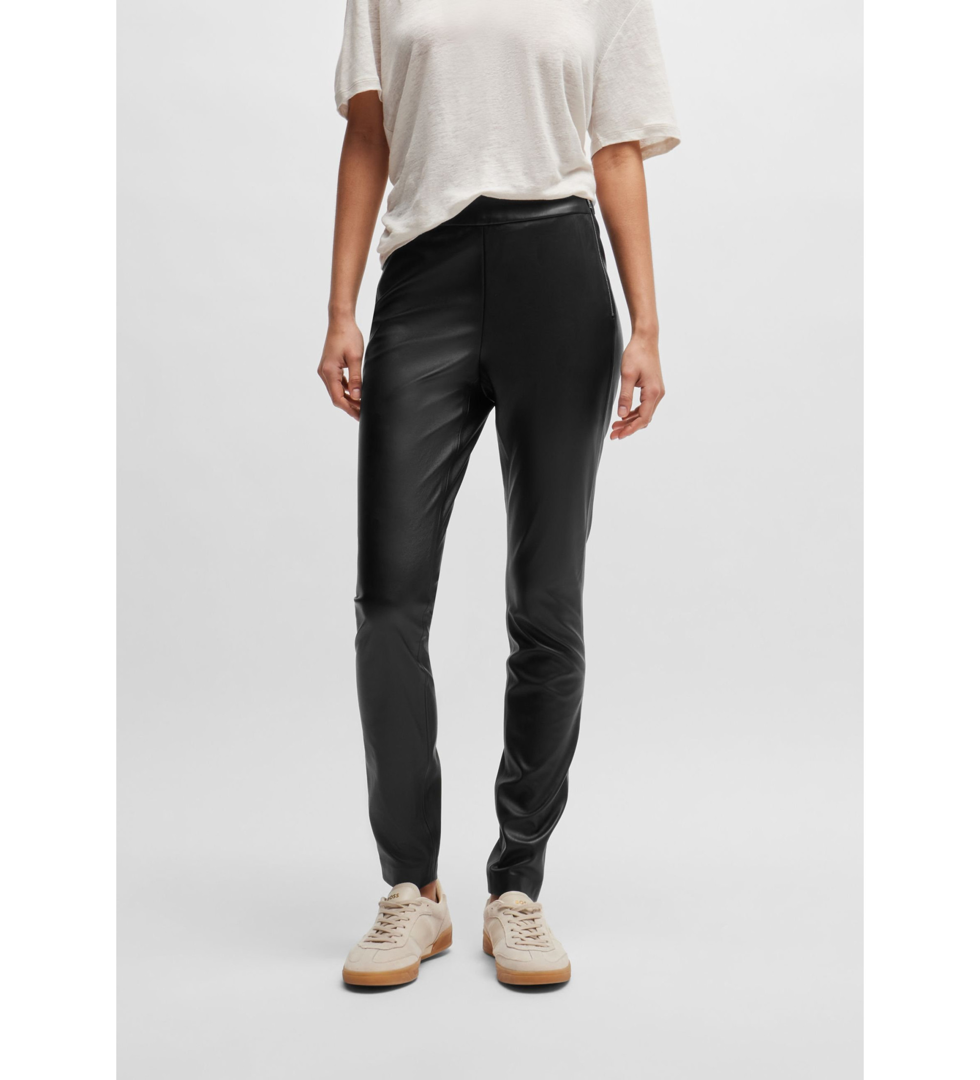 BOSS für Damen. 50503271 Taslimah Hose schwarz (36), Lässig, Polyester