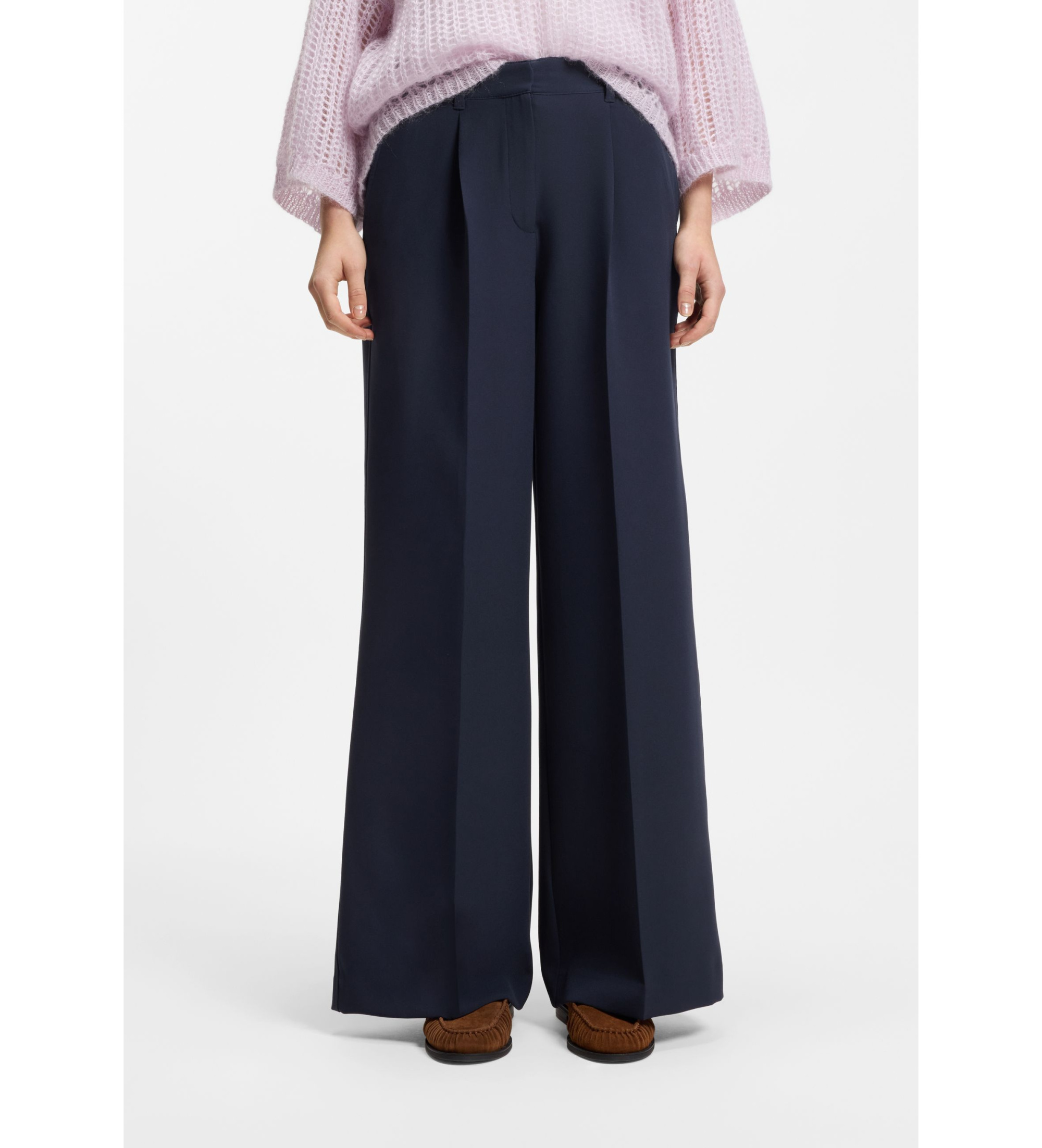 BOSS für Damen. 50545580 Tiwi2 marineblaue Hose (48), Lässig, Klassisch, Polyester