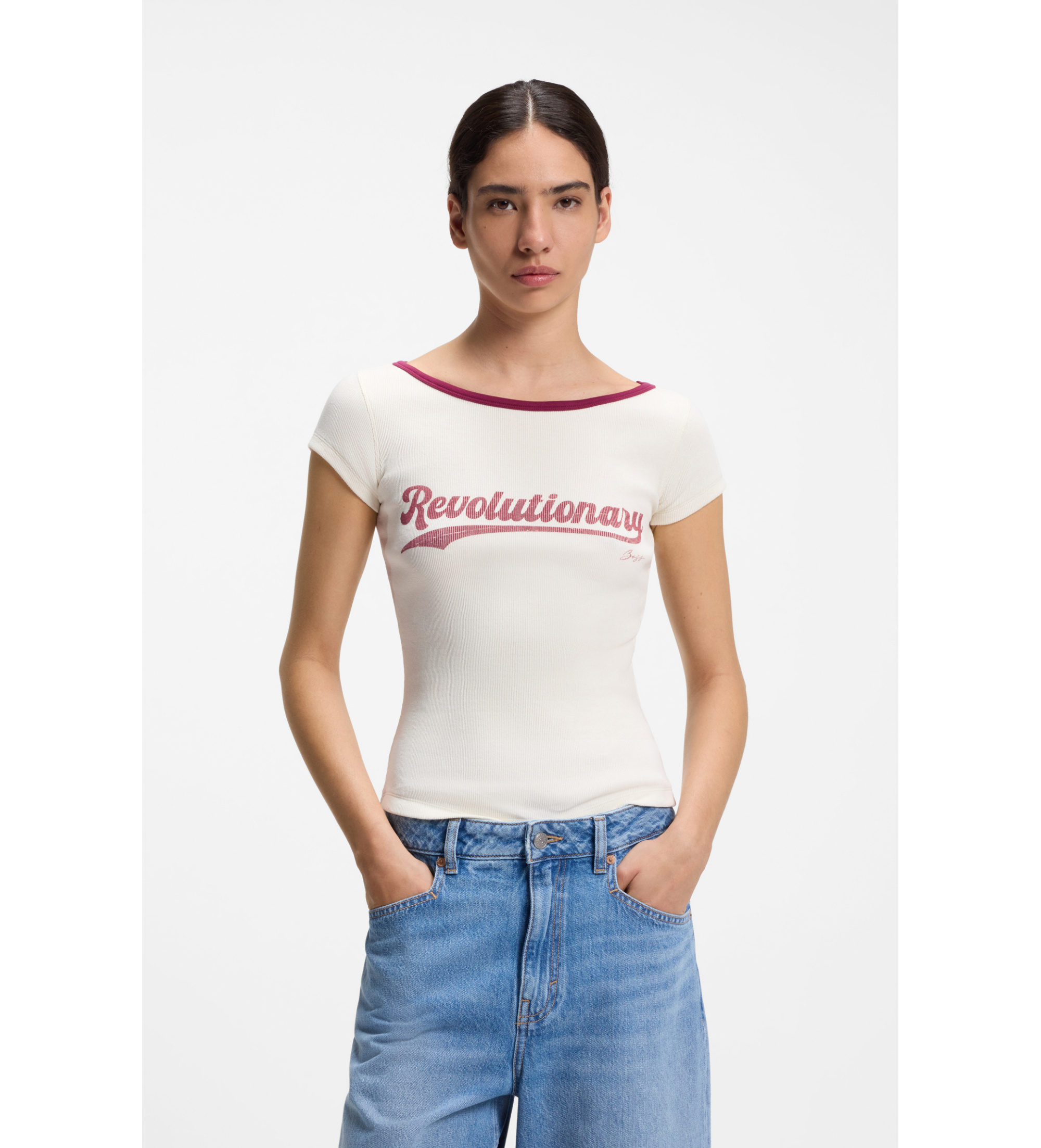 BOSS für Damen. 50573190 T-Shirt C Etine 2, weiß (M), Lässig, Baumwolle, Kurzarm
