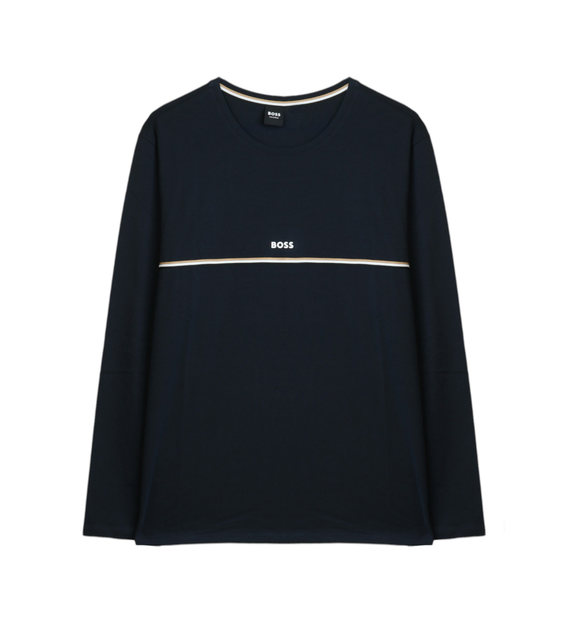 BOSS für Herren. 50515378 Marineblaues Pyjama-Oberteil (S), Heimtextilien, Baumwolle, Langarm
