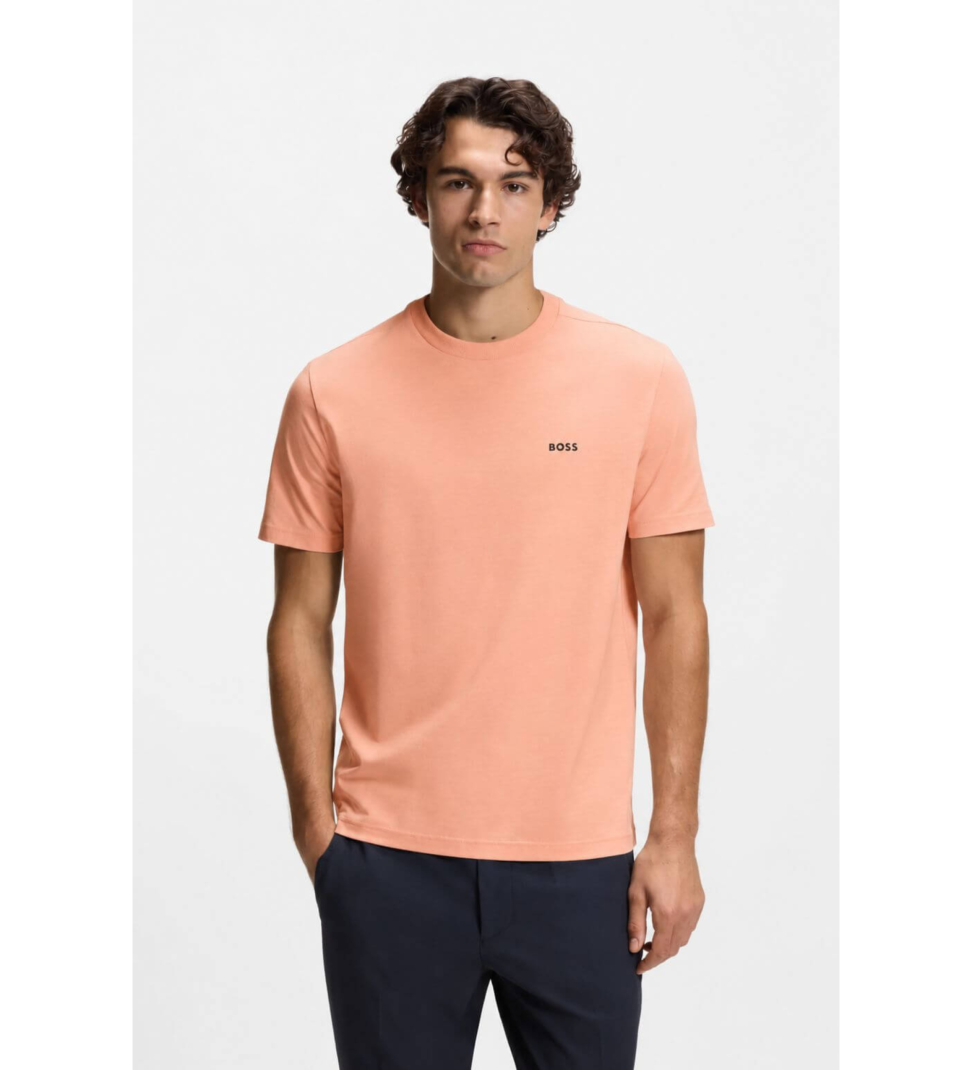 BOSS für Herren. 50506373 T-Shirt Detail orange (S), Lässig, Baumwolle, Kurzarm