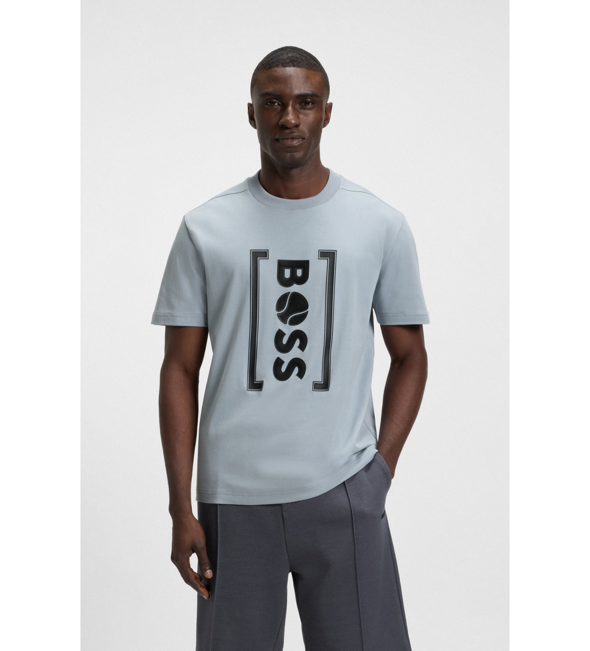 BOSS für Herren. 50543905 Ikonisches TL-T-Shirt grau (S), Lässig, Baumwolle, Kurzarm