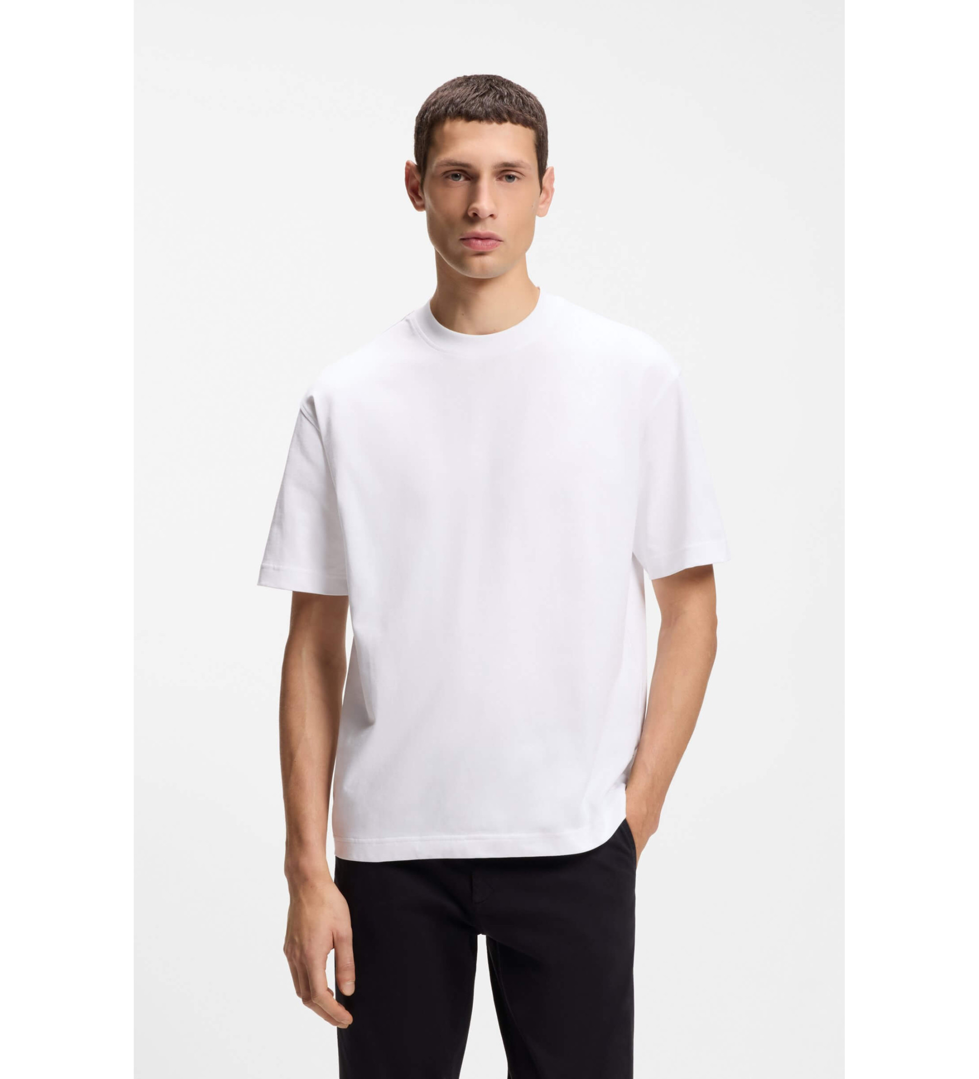 BOSS für Herren. 50479928 T-Shirt in Übergröße, weiß (M), Lässig, Baumwolle, Kurzarm
