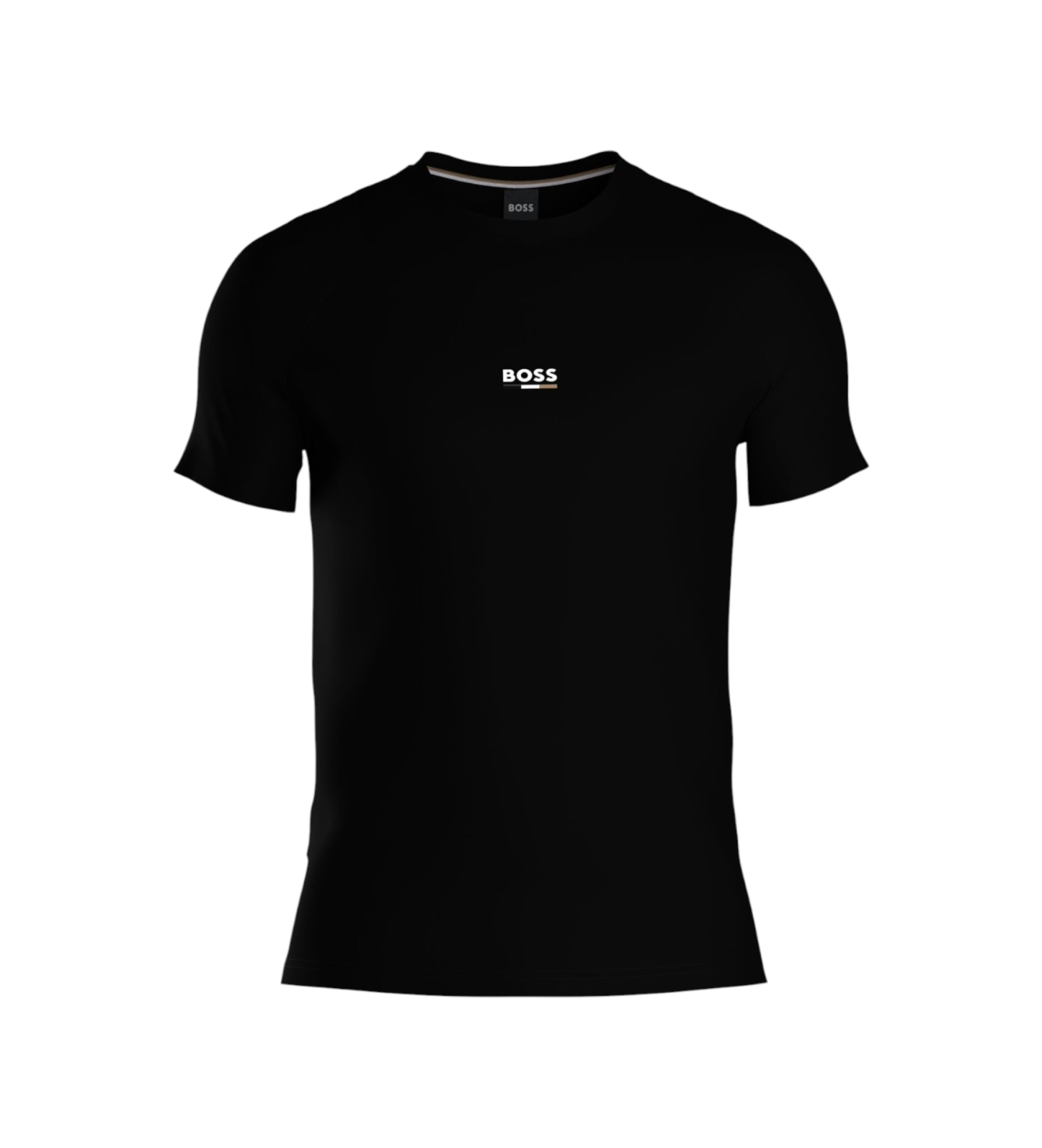 BOSS für Herren. 50517970 RN Slim Fit T-Shirt, schwarz (L), Lässig, Kurzarm, Bio-Baumwolle