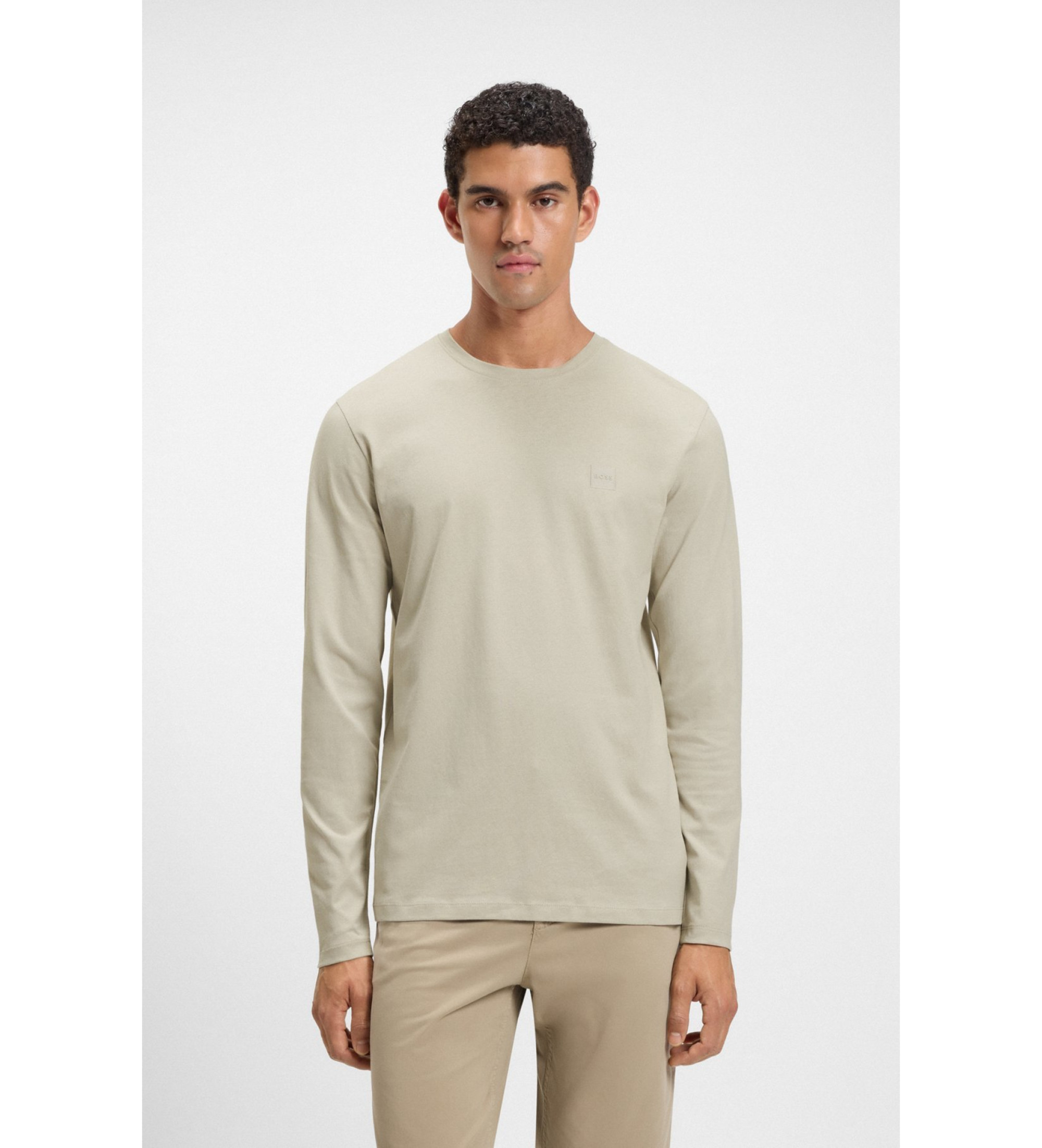 BOSS für Herren. 50512111 Tacks beige T-shirt (XL), Lässig, Baumwolle, Langarm