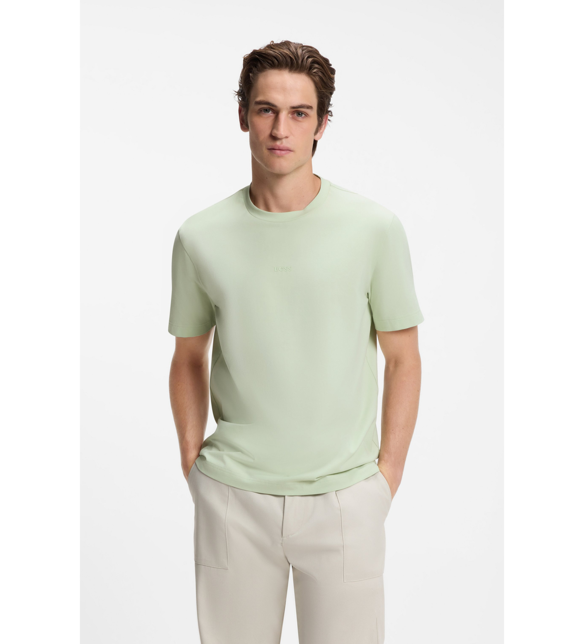 BOSS für Herren. 50473278 TChup grünes T-shirt (L), Lässig, Baumwolle, Kurzarm