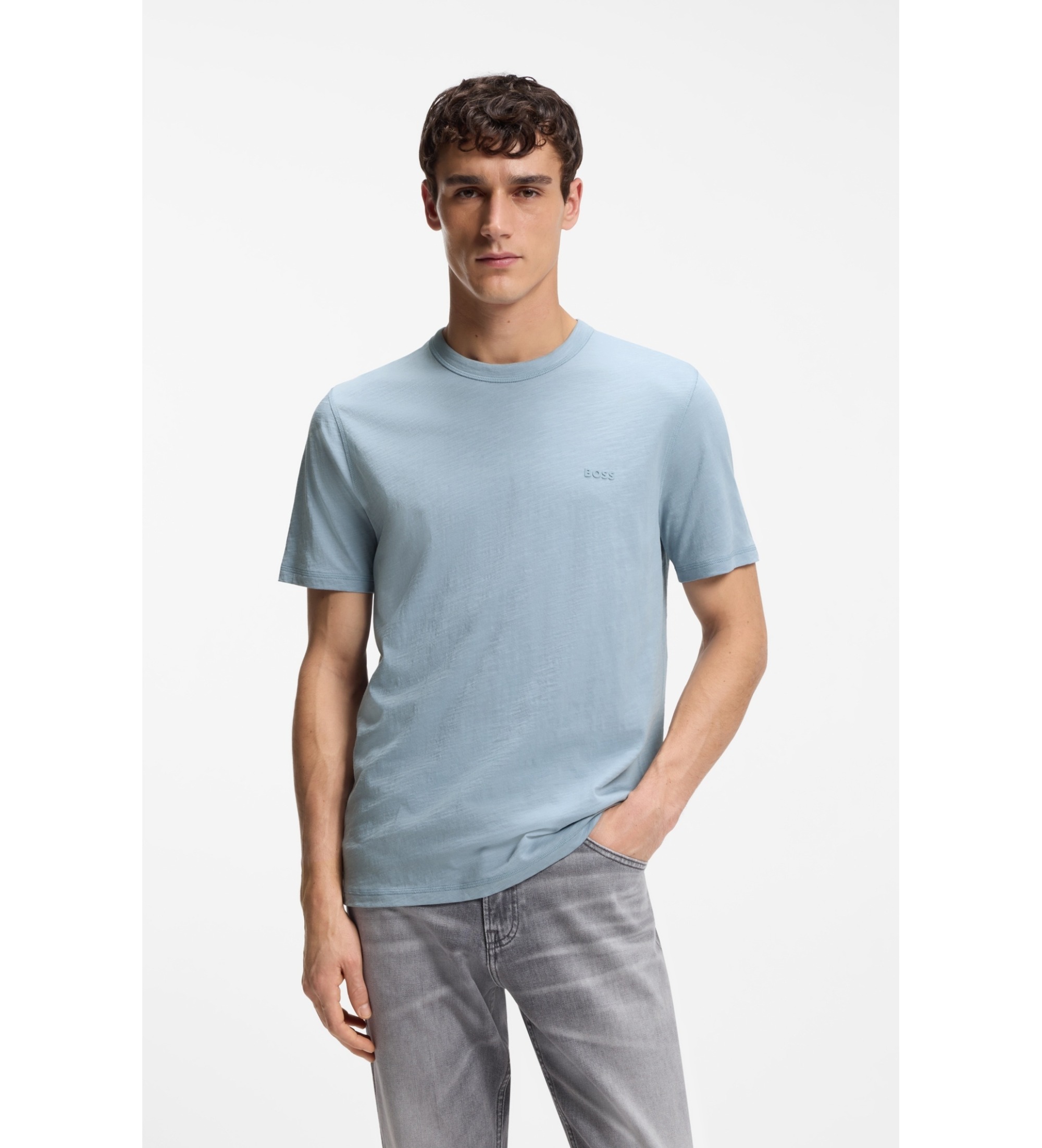 BOSS für Herren. 50508243 Tegood T-Shirt blau (XL), Lässig, Baumwolle, Kurzarm
