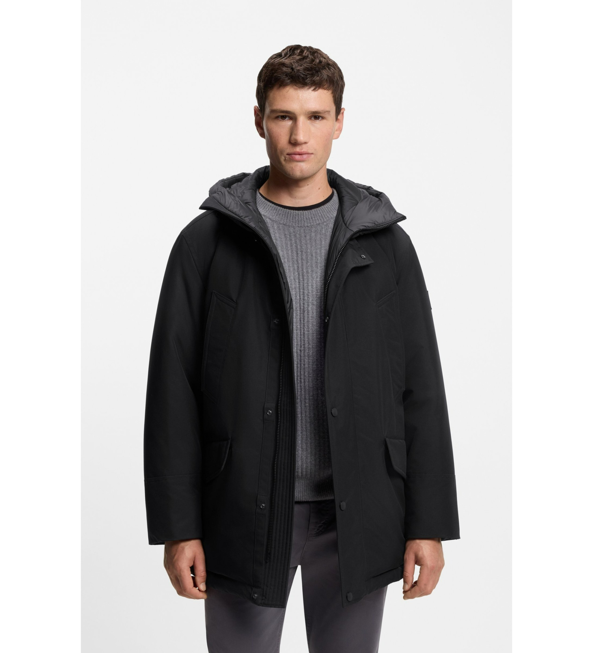 BOSS für Herren. 50547078 Wasserabweisende Jacke mit kontrastierenden schwarzen Details (56), Lässig, Polyester