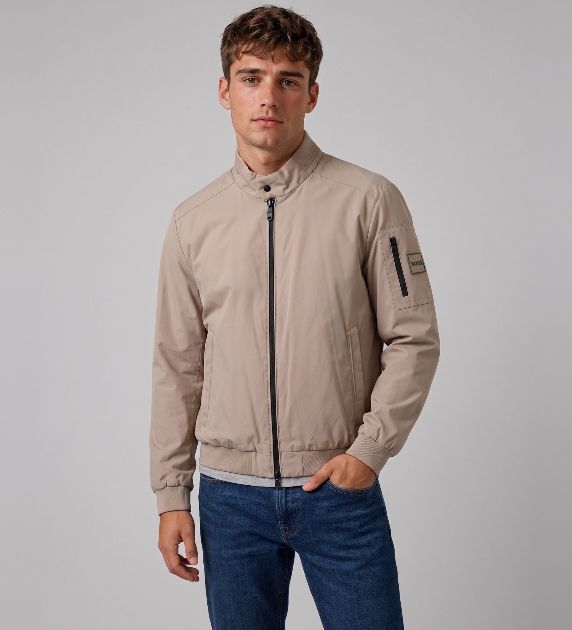 BOSS für Herren. 50570859 Jacke Join beige (S), Lässig, Polyester