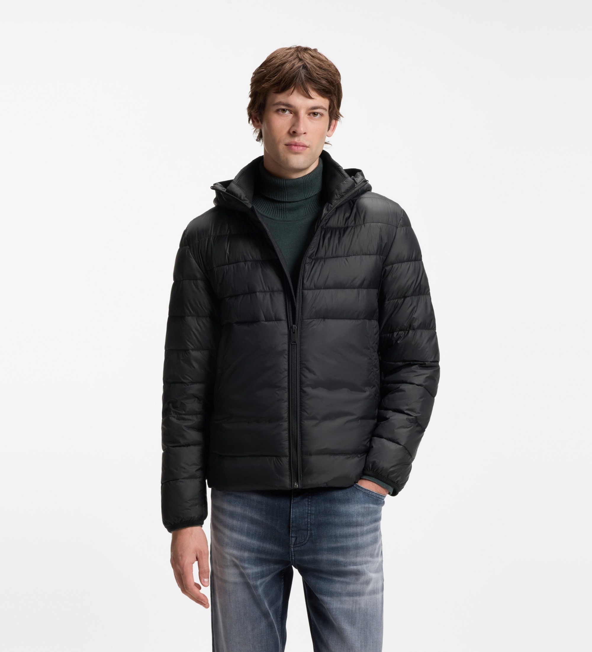 BOSSvoor mannen. 50565634 Zwart Odenni jasje (52), Casual, Polyester