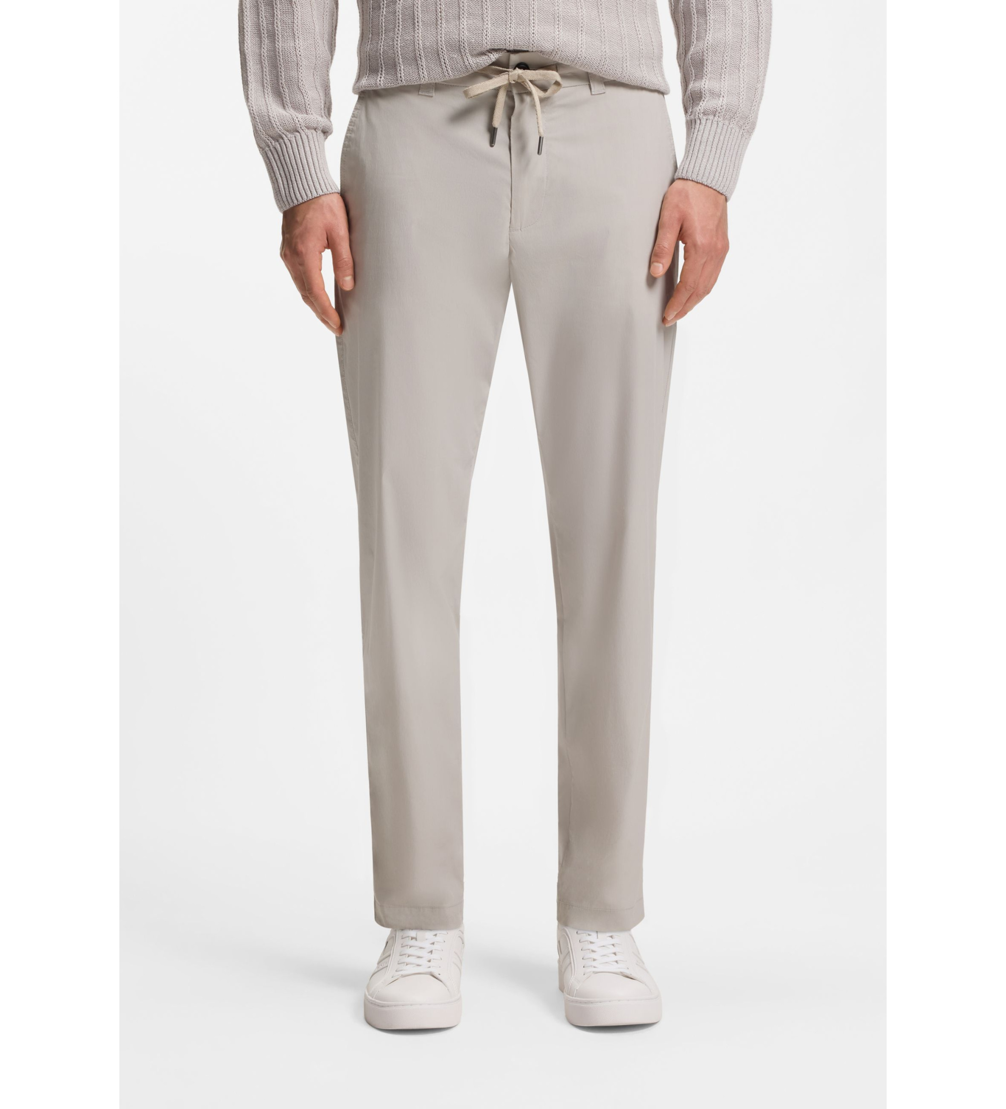 BOSSvoor mannen. 50559396 Tapered Chino Broek DS-9 lichtgrijs, beige (33), Casual, Katoen