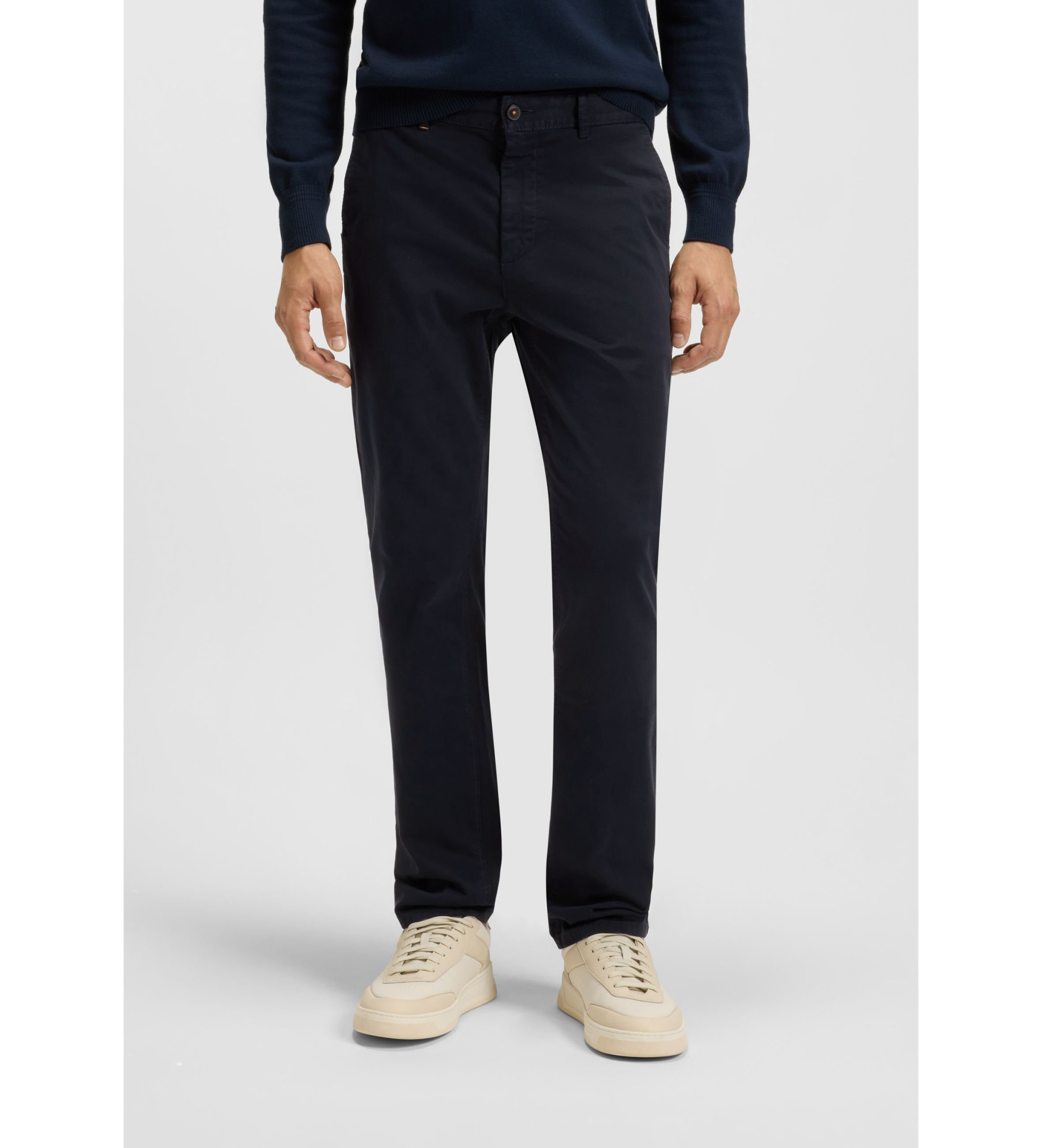 BOSS für Herren. 50510933 Marineblaue schmale Chino-Hose (34/32), Lässig, Baumwolle