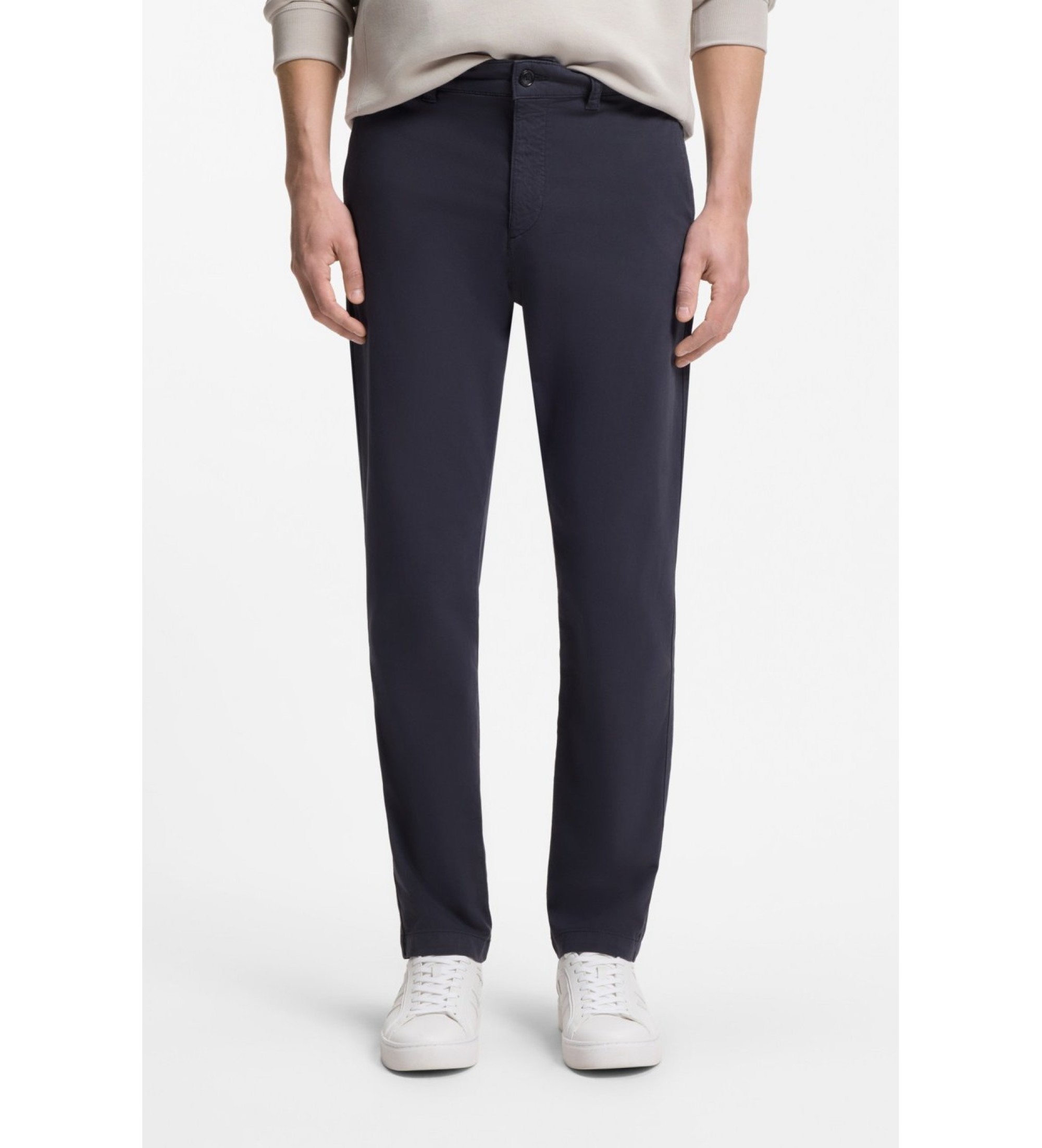 BOSS für Herren. 50559286 Marineblaue konisch zulaufende Chino-Hose (32/34), Lässig, Baumwolle