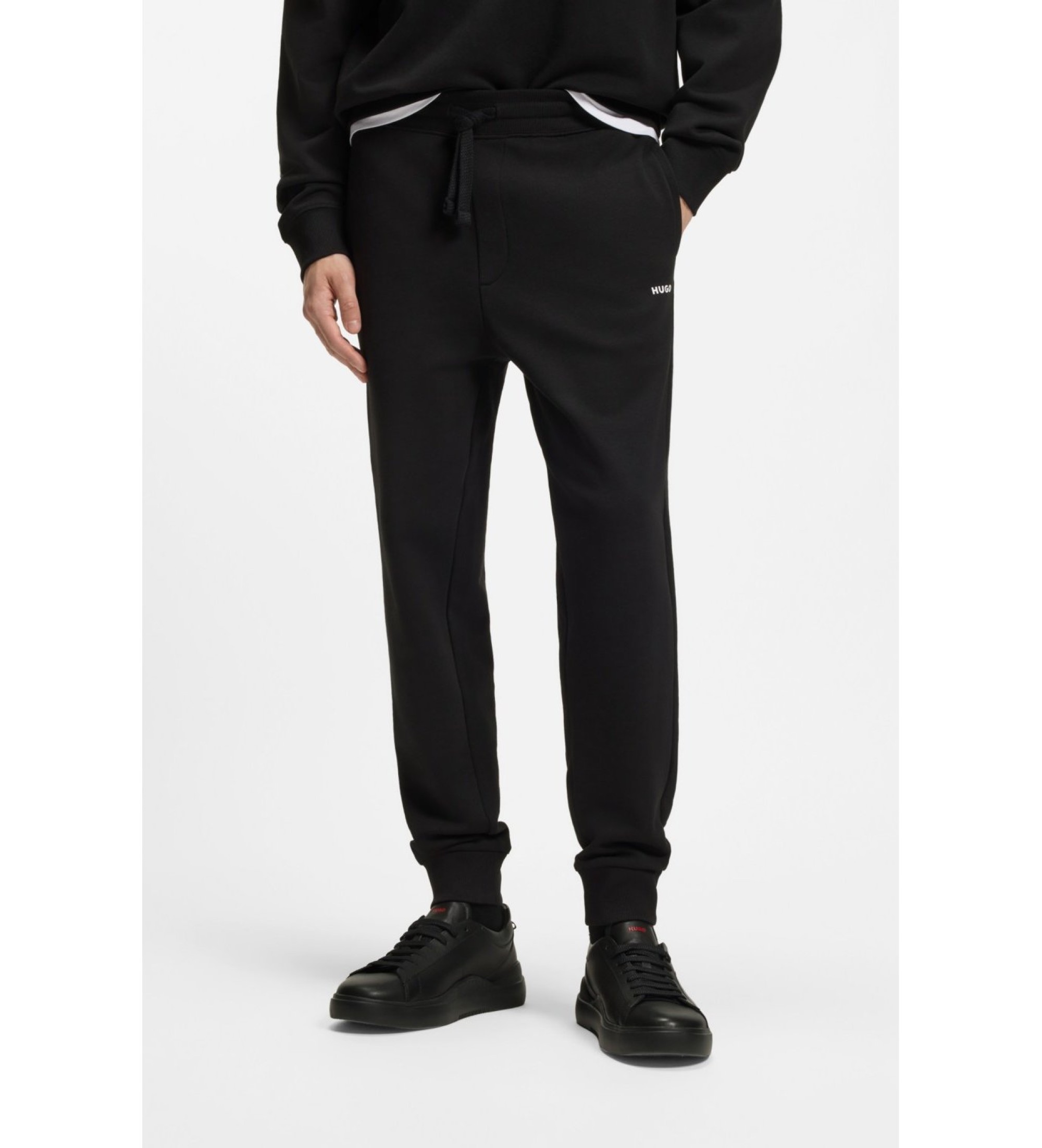 HUGO für Herren. 50489617 Gerade geschnittene Hose schwarz (S), Lässig, Baumwolle