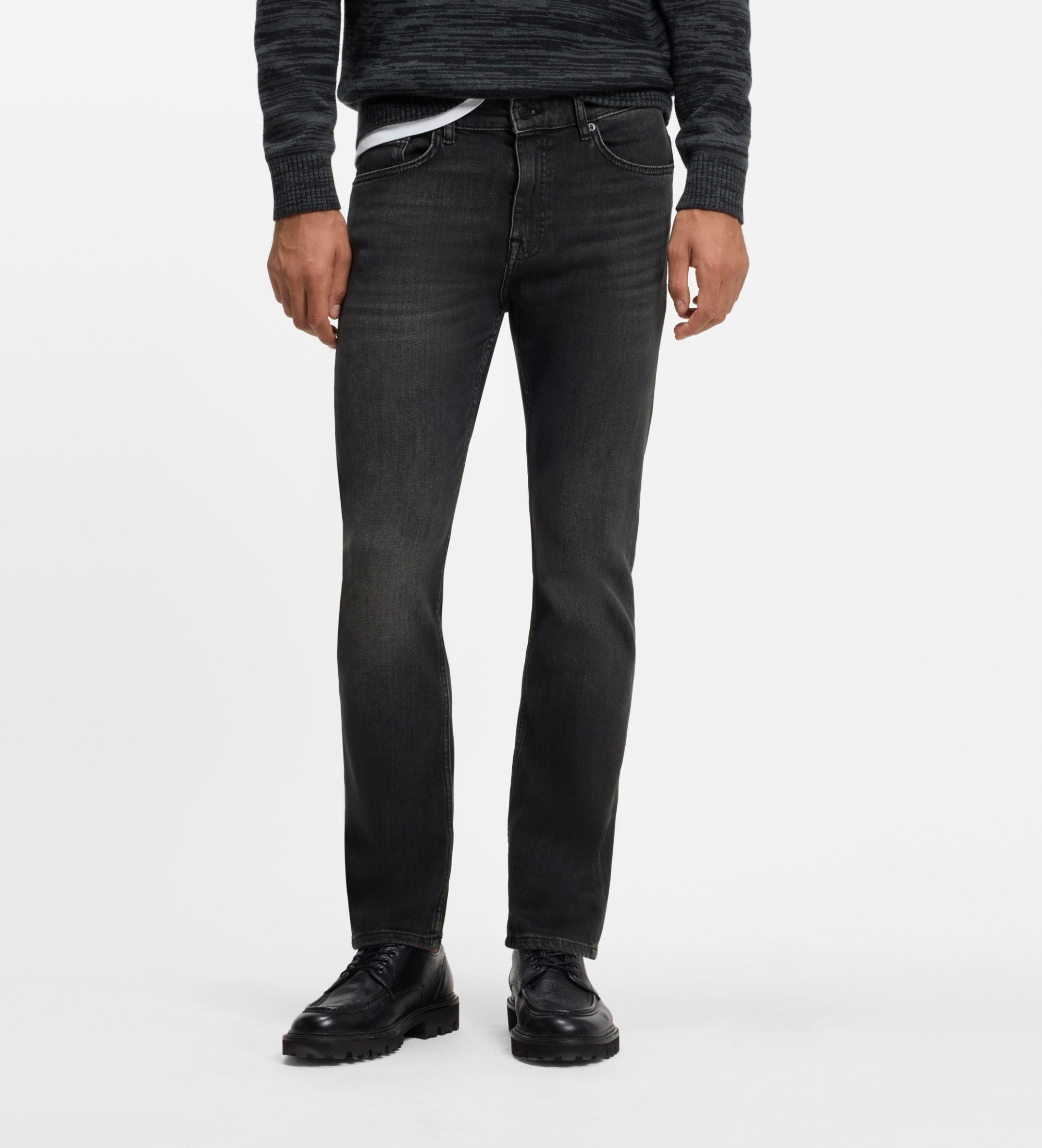 BOSSvoor mannen. 50584124 Delaware Bo zwarte jeans (32/34), Casual, Katoen, Denim