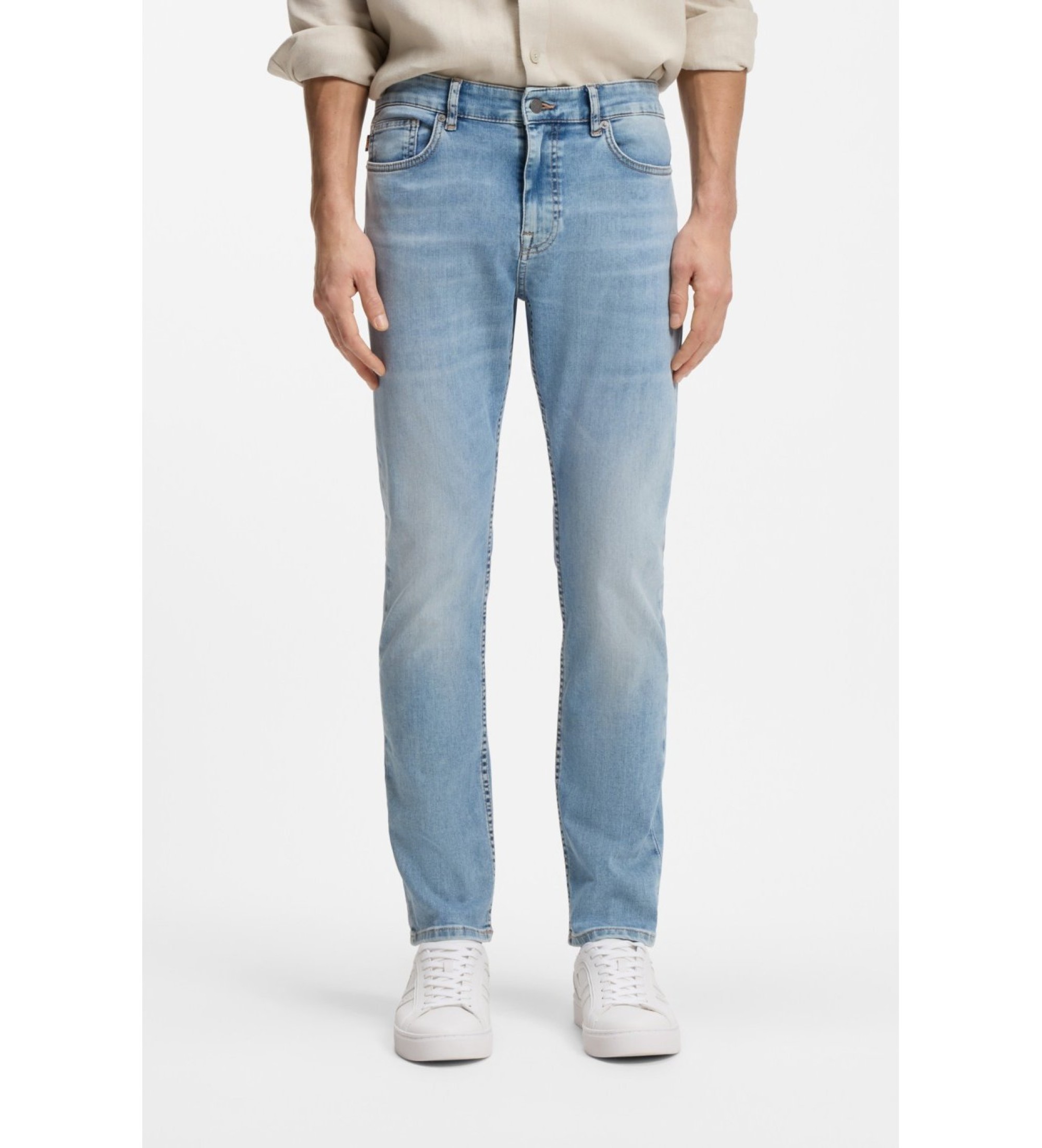 BOSS für Herren. 50556874 Jeans Delaware slim fit türkis (32/32), Blau, Lässig, Baumwolle, Denim