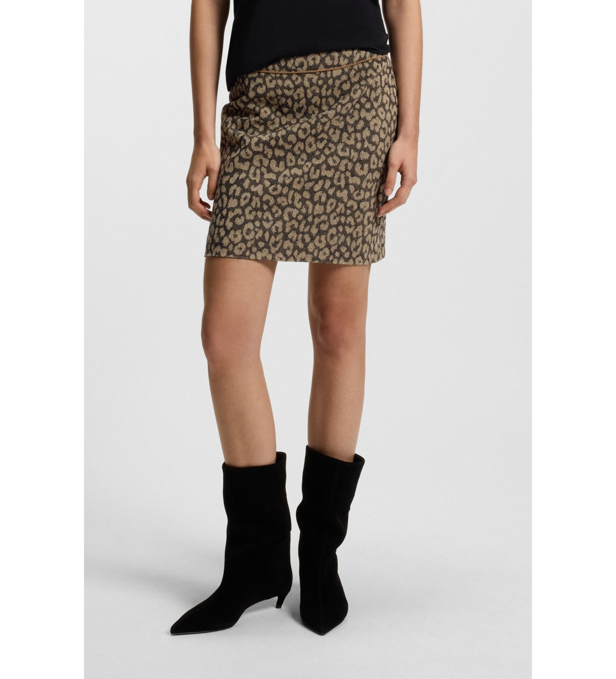 BOSS für Damen. 50545996 Beigefarbener Vasola-Rock (40), Lässig, Baumwolle