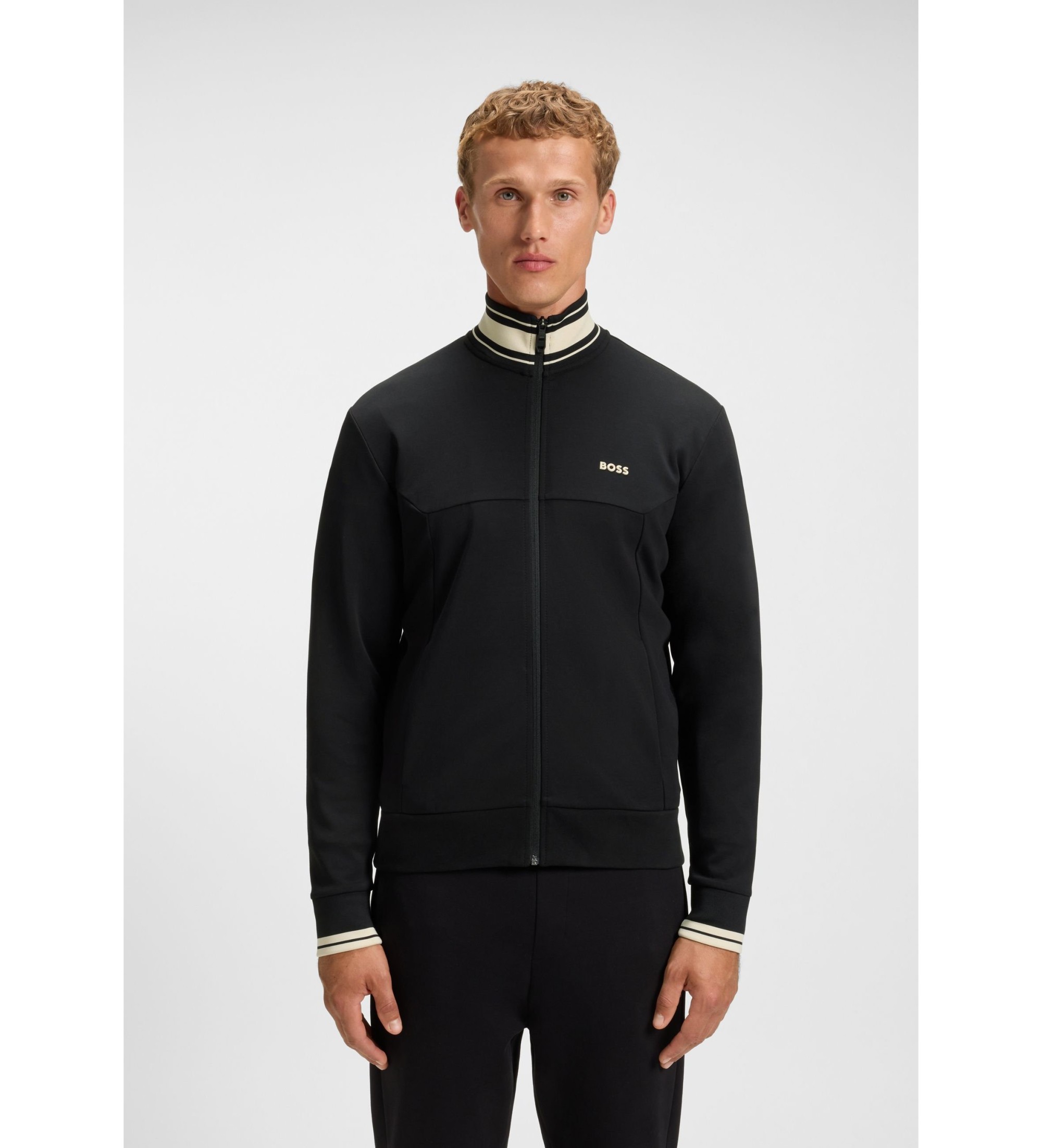 BOSS für Herren. 50543081 Zone Sweatshirt schwarz (L), Lässig, Baumwolle