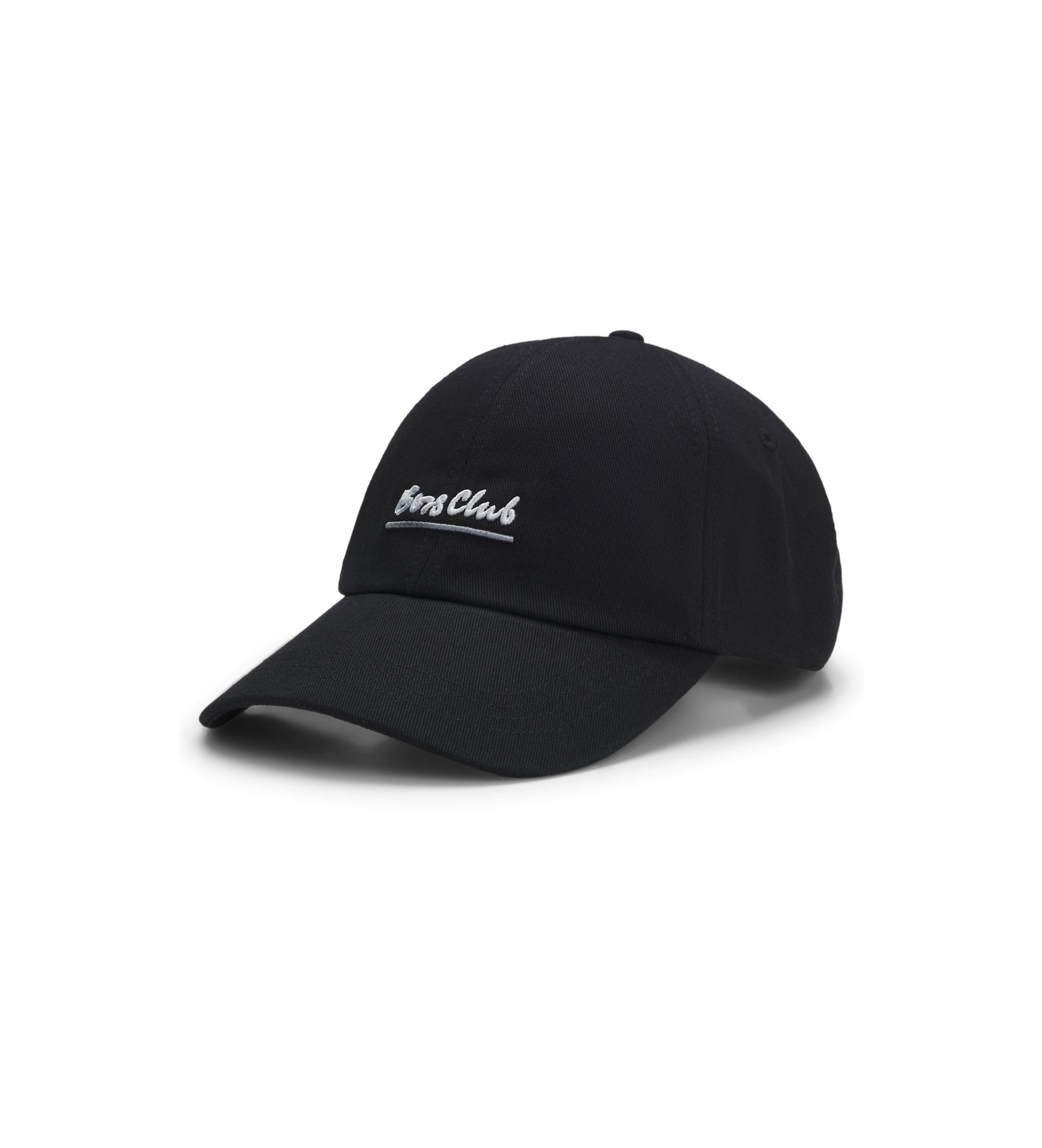 BOSS für Herren. 50555535 Derrel Slogan Kappe schwarz (OSFA), Lässig, Baumwolle