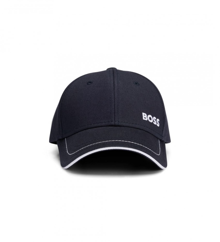 BOSS für Herren. 50492716 Marineblaue gewebte Mütze (OSFA), Lässig, Sportlich, Baumwolle
