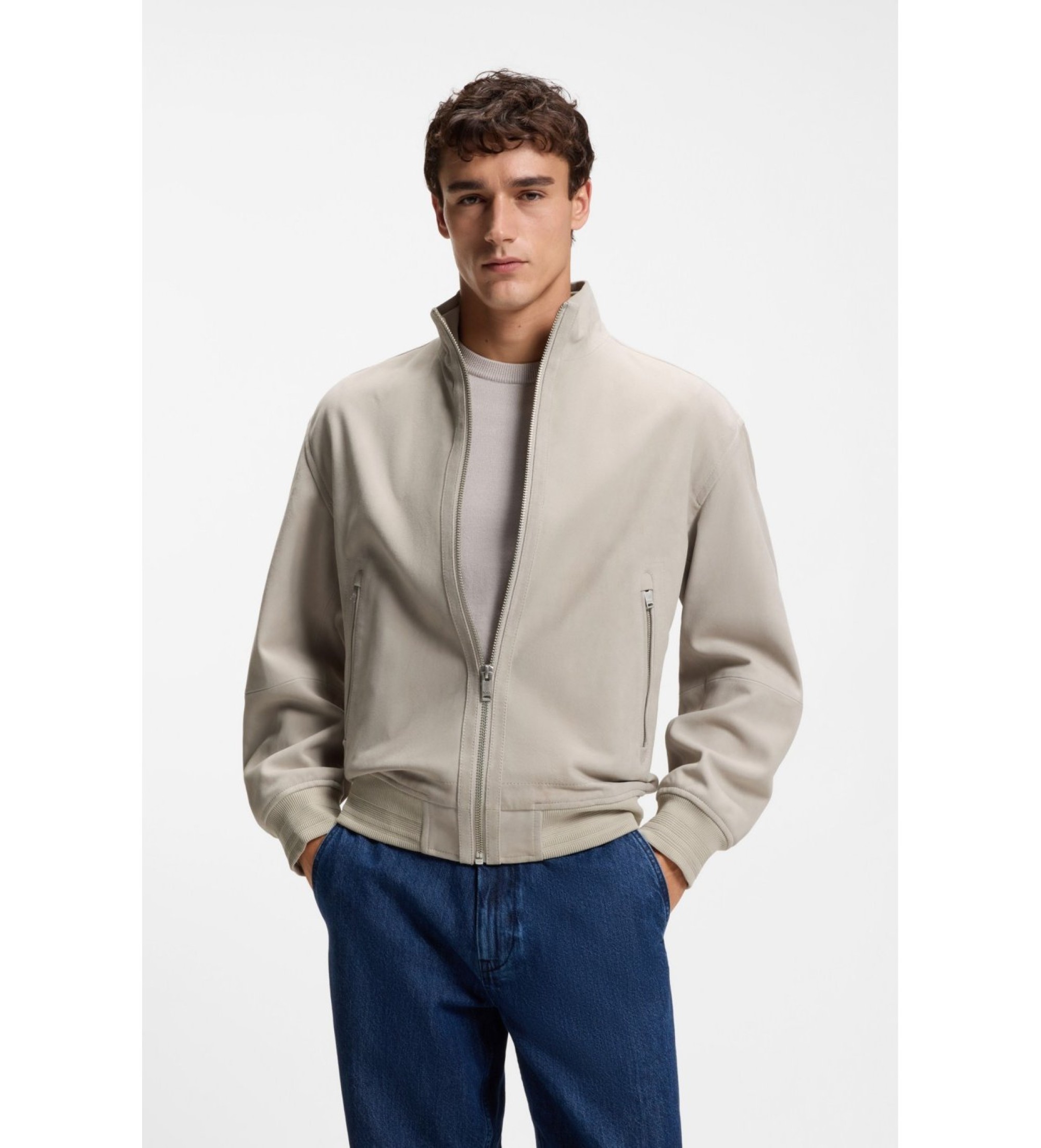 BOSS für Herren. 50552111 Beige Jarip Jacke (52), Lässig, Baumwolle