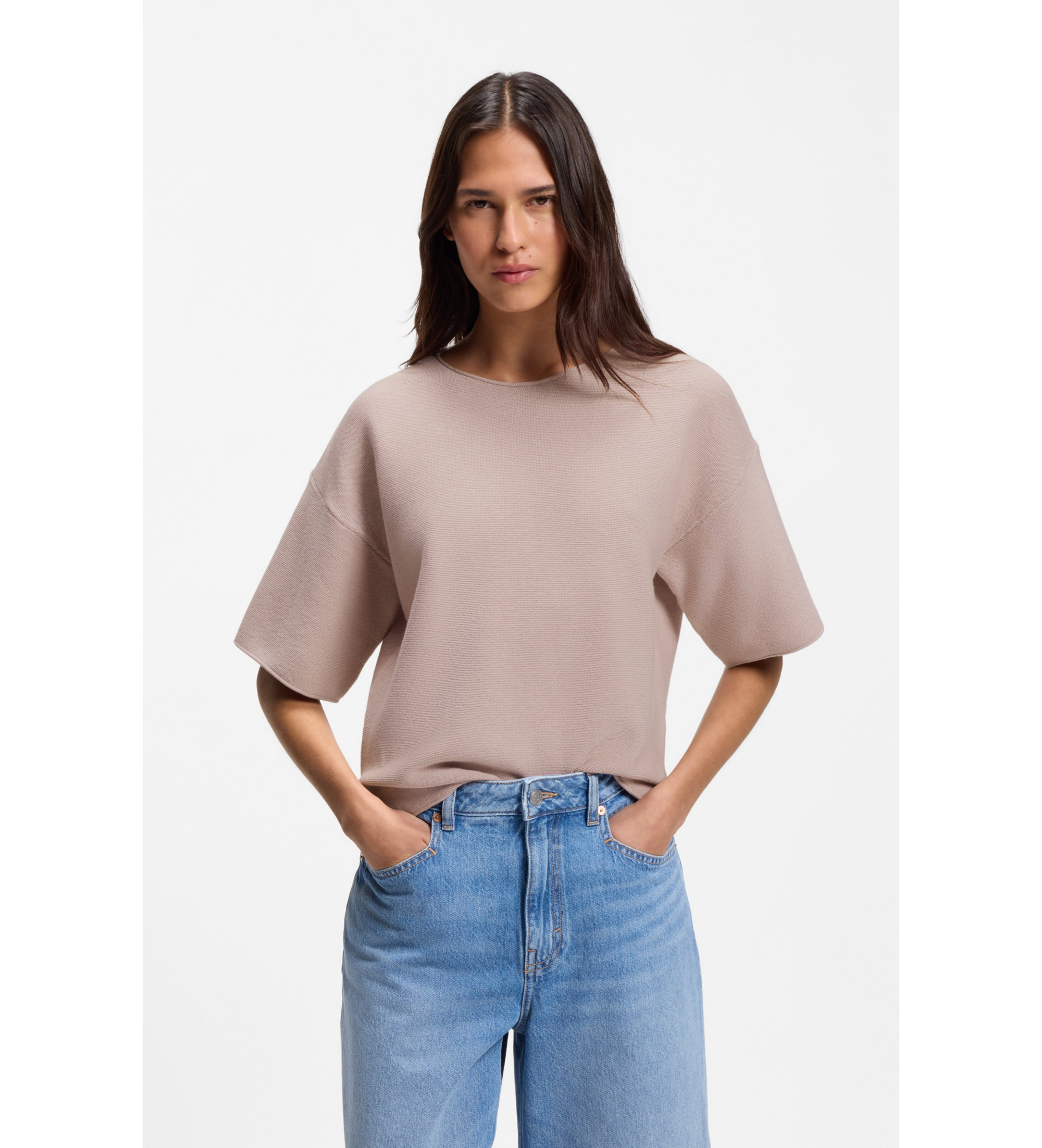 BOSS für Damen. 50560012 Jersey Fouetta rosa (S), Lässig, Baumwolle, Kurzarm