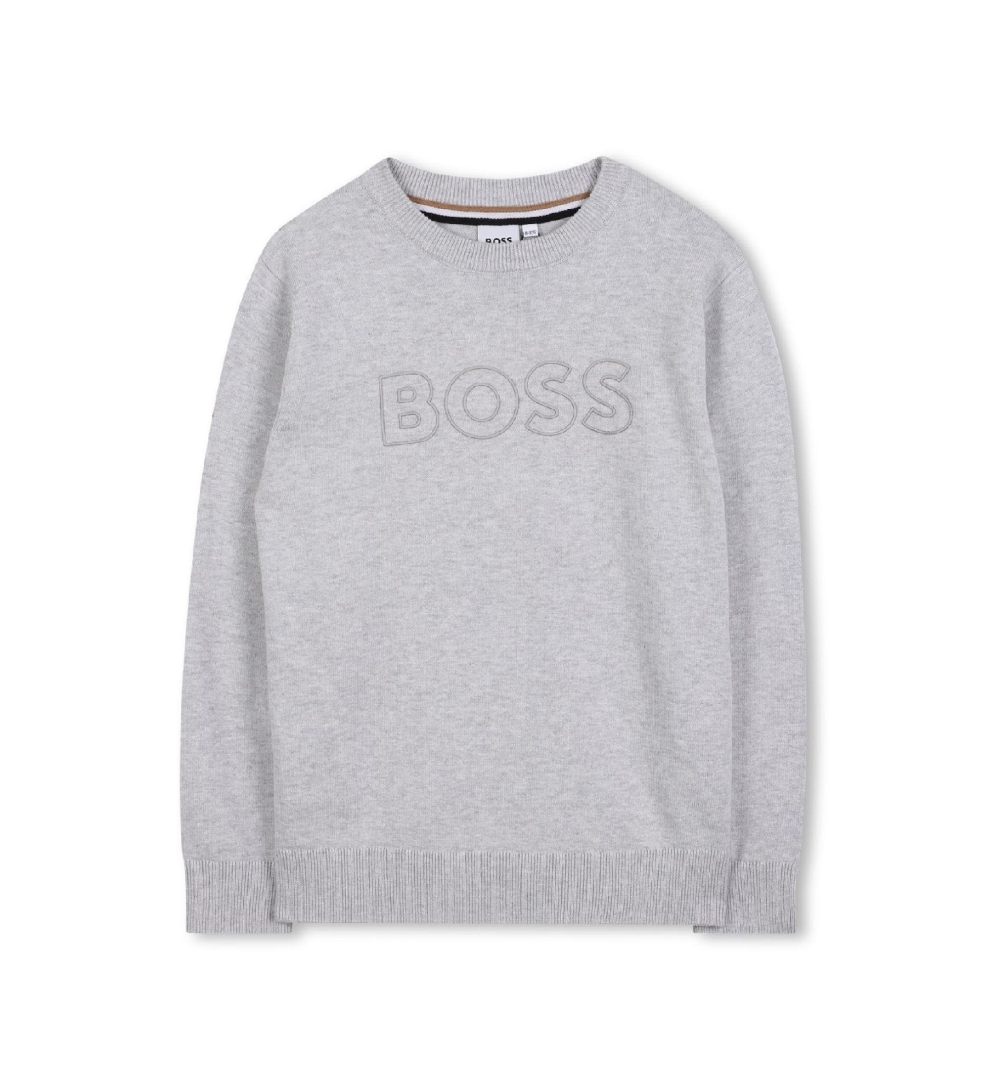 BOSS für Jungen. J52338 Pullover Marke grau (16Y= 174cm), Lässig, Baumwolle, Kinderbekleidung
