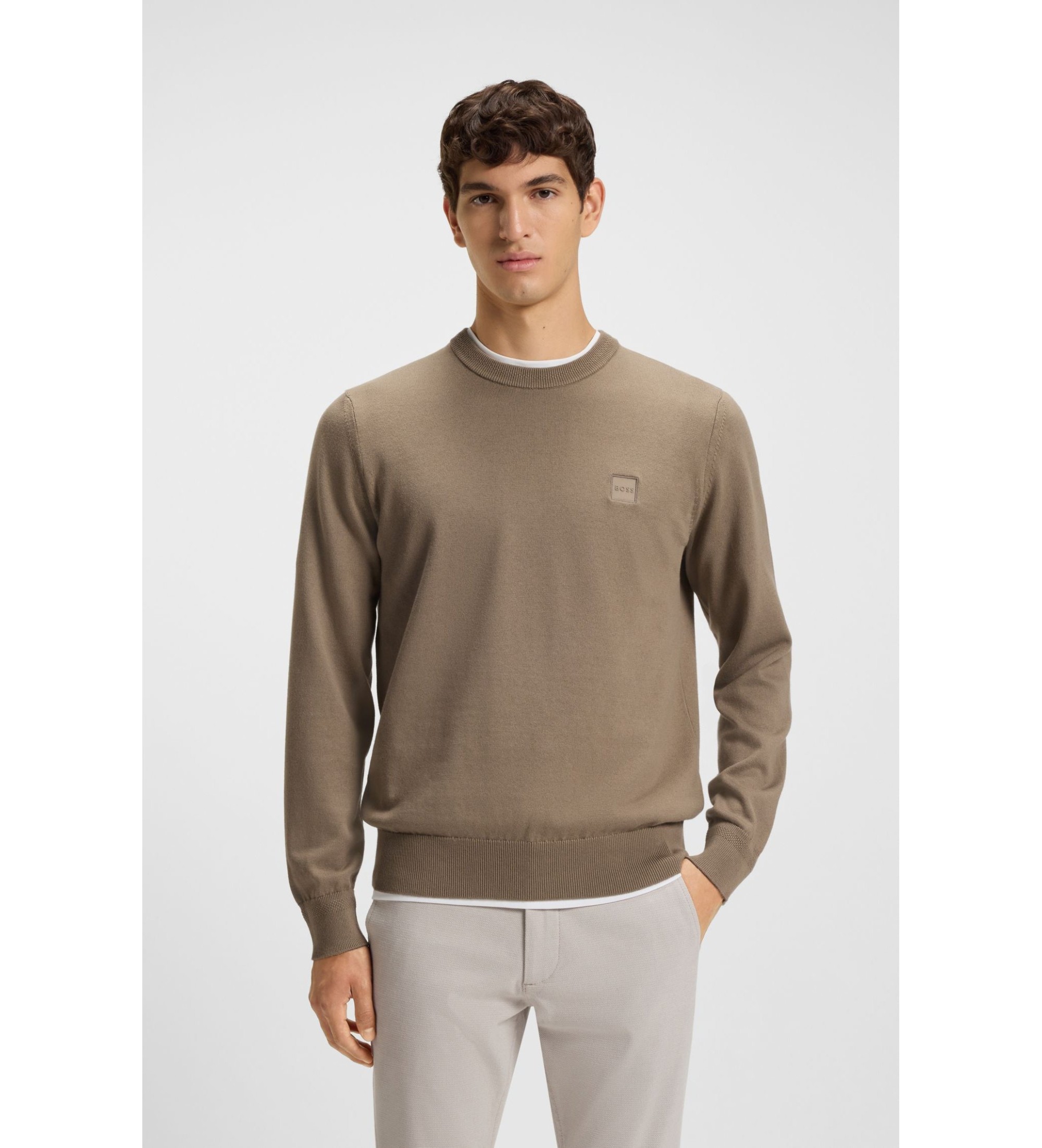 BOSS für Herren. 50527583 Kanovano Pullover braun (M), Lässig, Baumwolle
