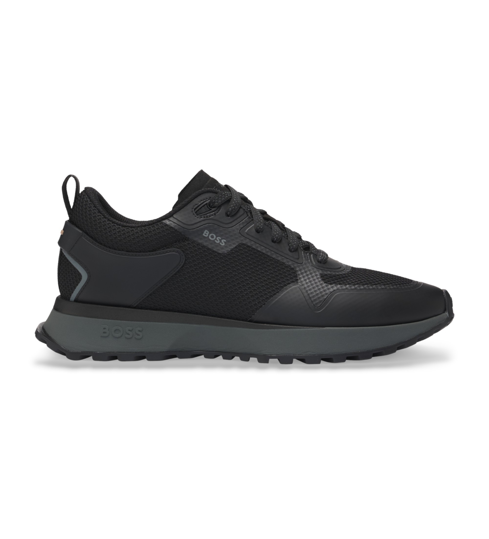 BOSSvoor mannen. 50513195 Jonah Sneakers zwart (43), Plat, Veters, Casual