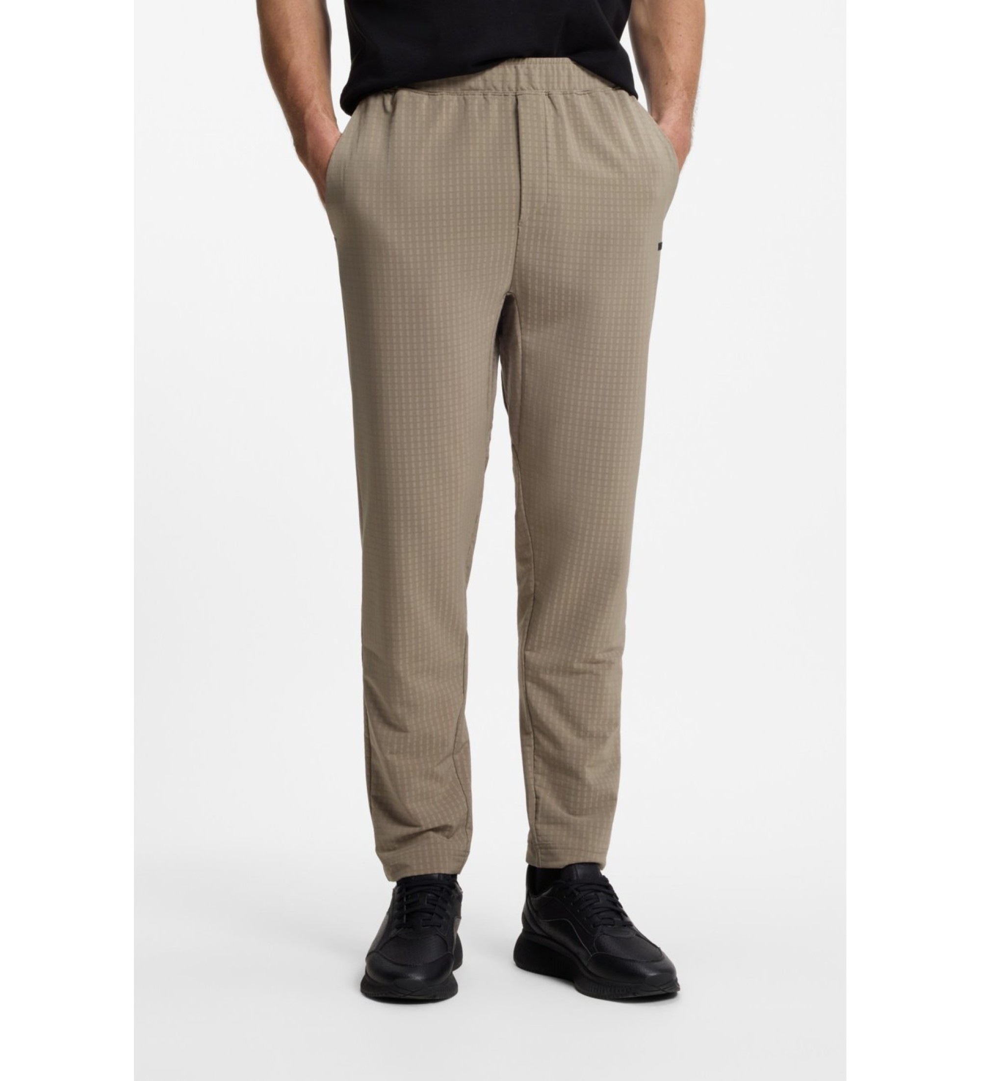 BOSSvoor mannen. 50558503 Broek van stretch netstof groen (XS), Casual, Polyester