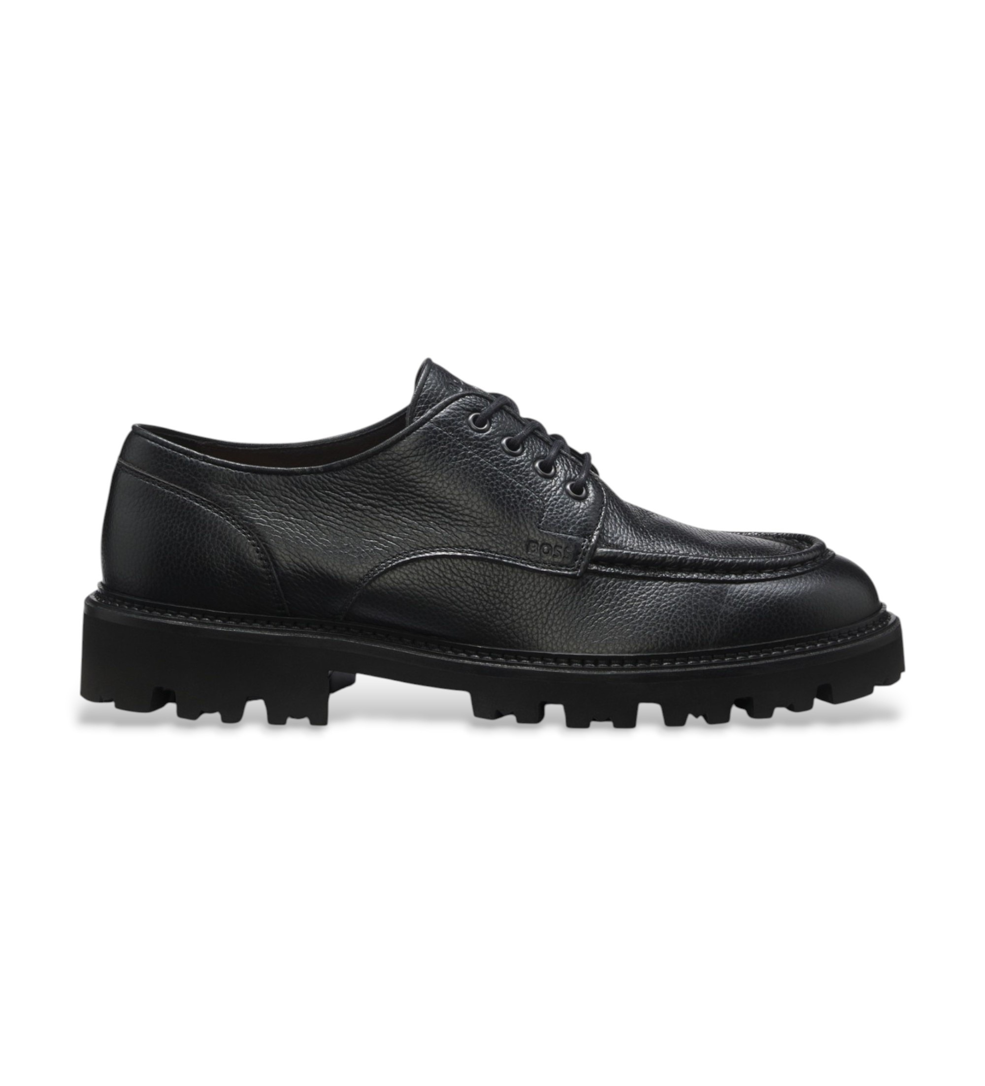 BOSS für Herren. 50573404 Julyo Derb-Schuhe aus Leder, schwarz (43), Wohnung, Schnürsenkel, Lässig, Klassisch