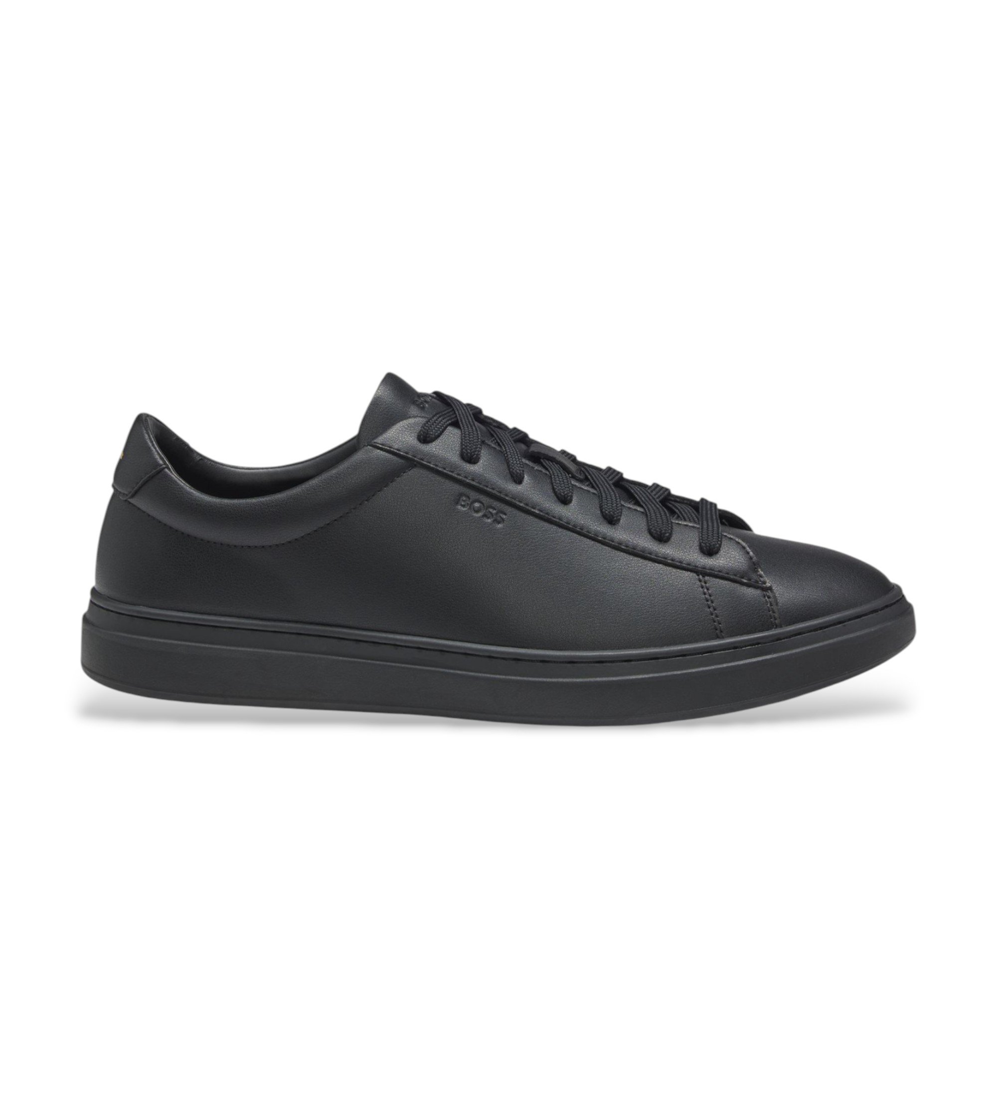 BOSSvoor mannen. 50552853 Kieran leren sneakers zwart (40), Leer, Plat, Veters, Casual