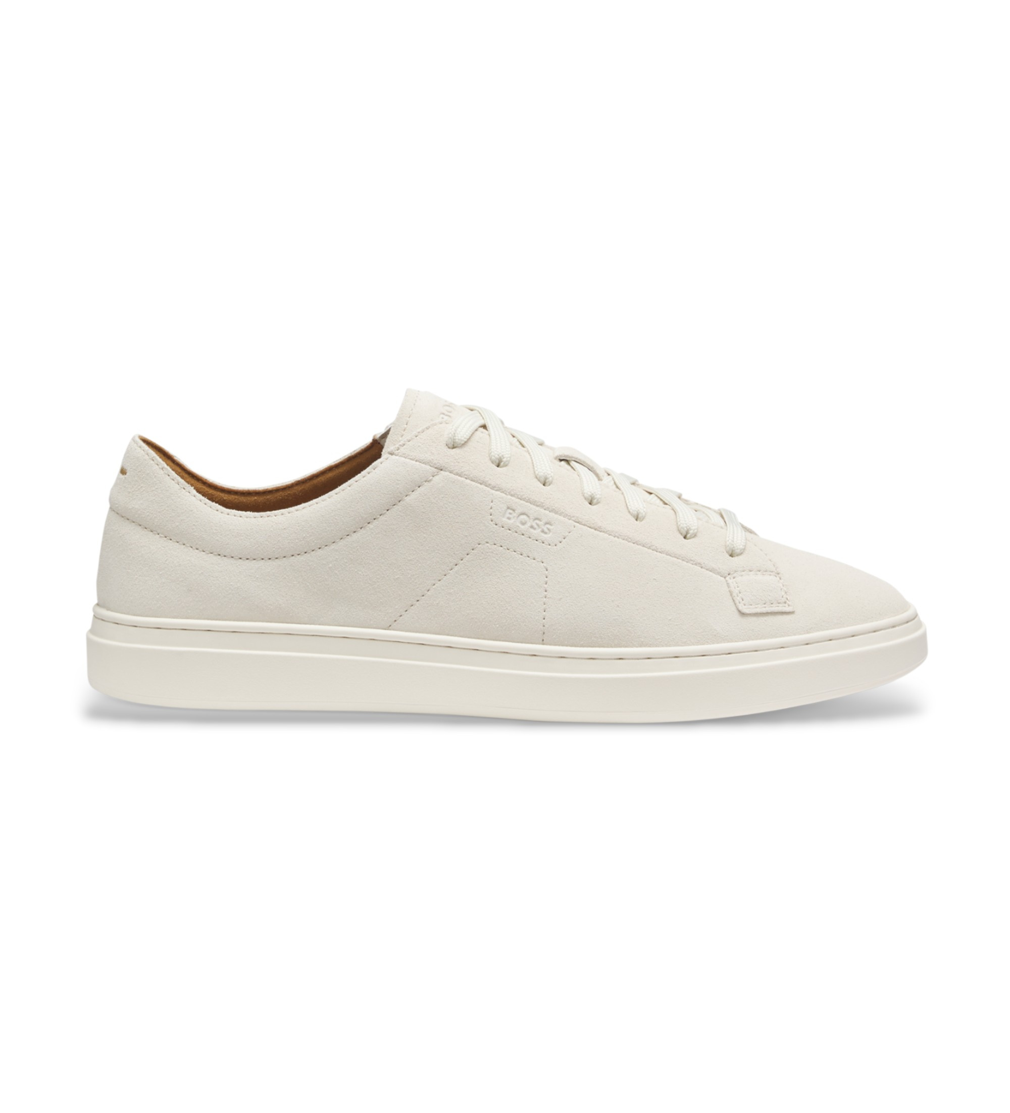 BOSS für Herren. 50563162 Kieran Leder-Sneakers off-white (39), Weiß, Wohnung, Schnürsenkel, Lässig