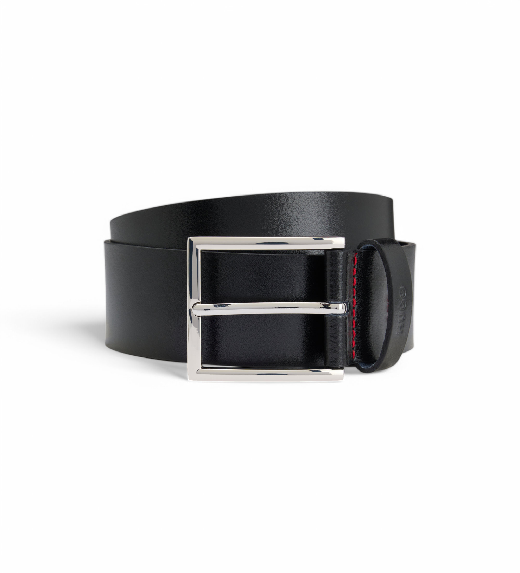 HUGO für Herren. 50541171 Olpian Gürtel schwarz (105 cm), Lässig, Leder