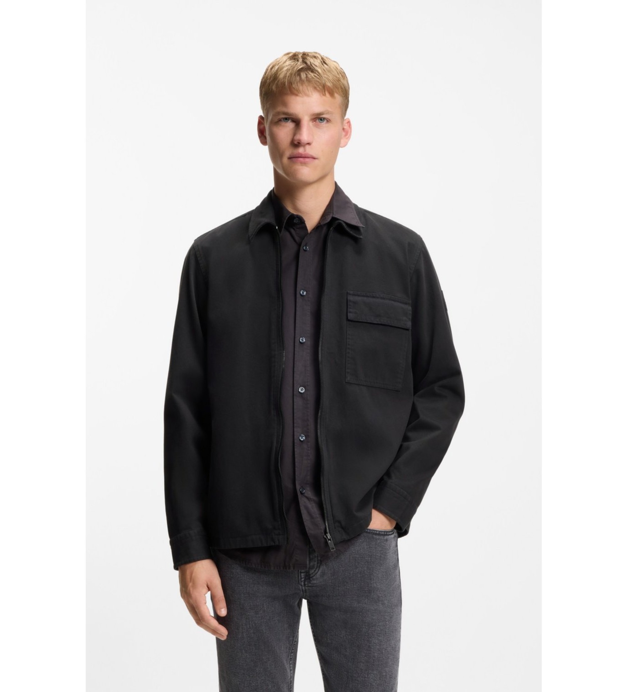 BOSS für Herren. 50553706 Lorum Jacke schwarz (L), Lässig, Baumwolle