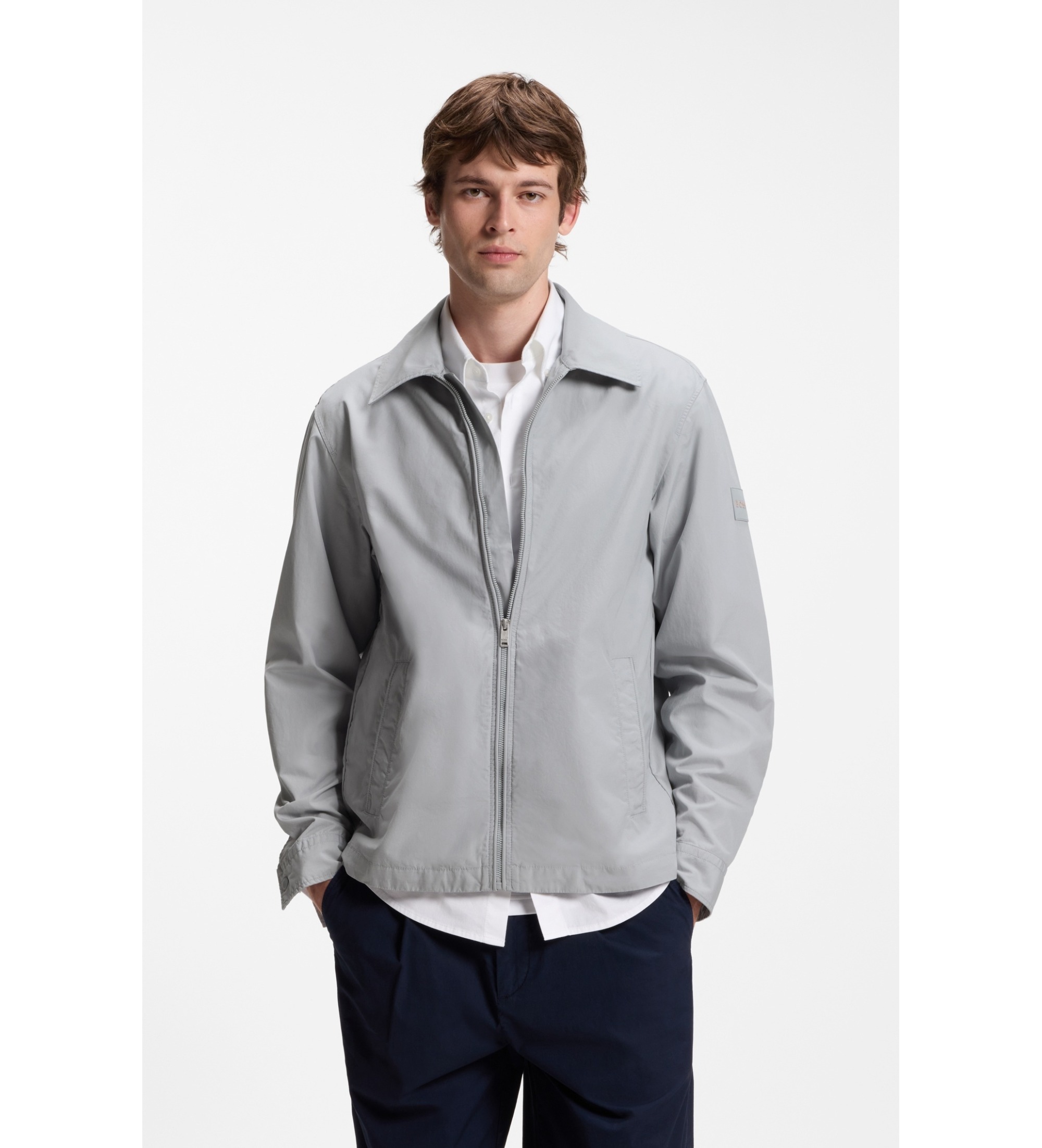 BOSS für Herren. 50565637 Graue Jacke Lutti (XL), Lässig, Baumwolle