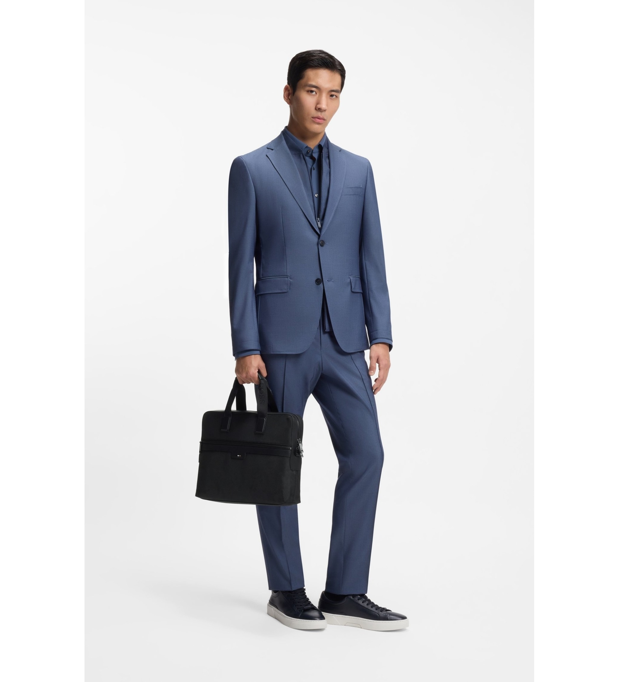 BOSS pour homme. 50536181 Mallette Ray noire (OSFA), Casuel, Polister recyclé